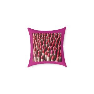 Lipstick Square Poly Canvas Pillow