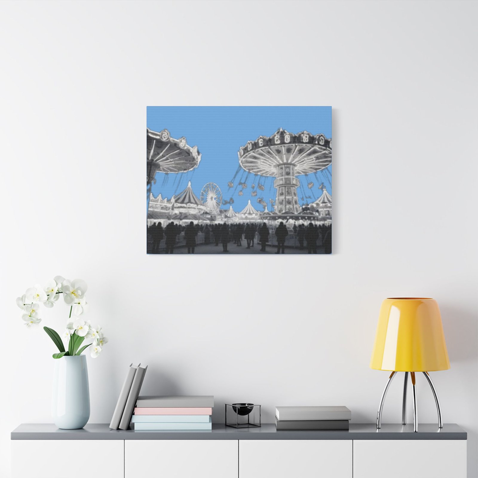 Fairground Fun Satin Canvas, Stretched - Image 11