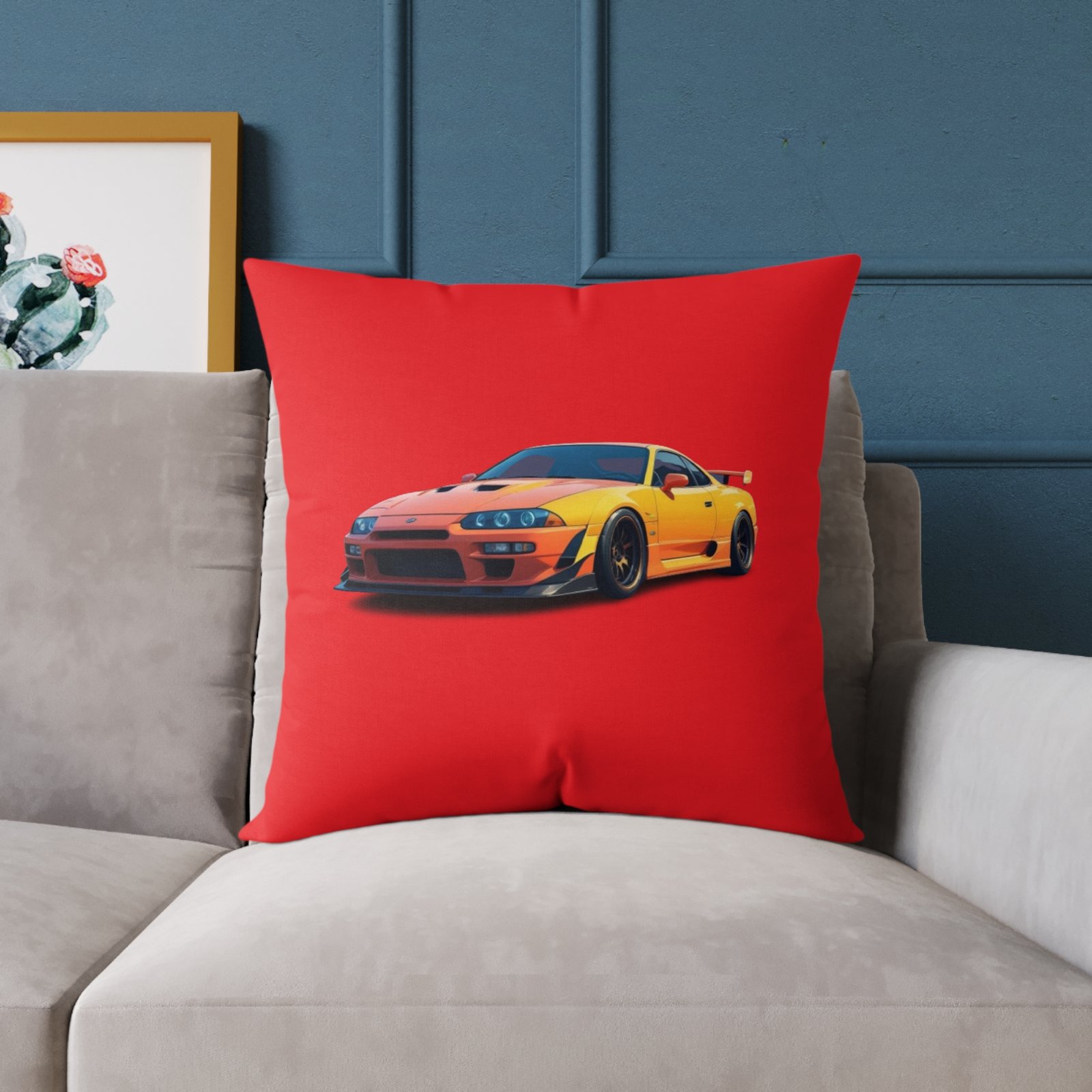 Fast Car Design Square Poly Canvas Pillow - Image 15