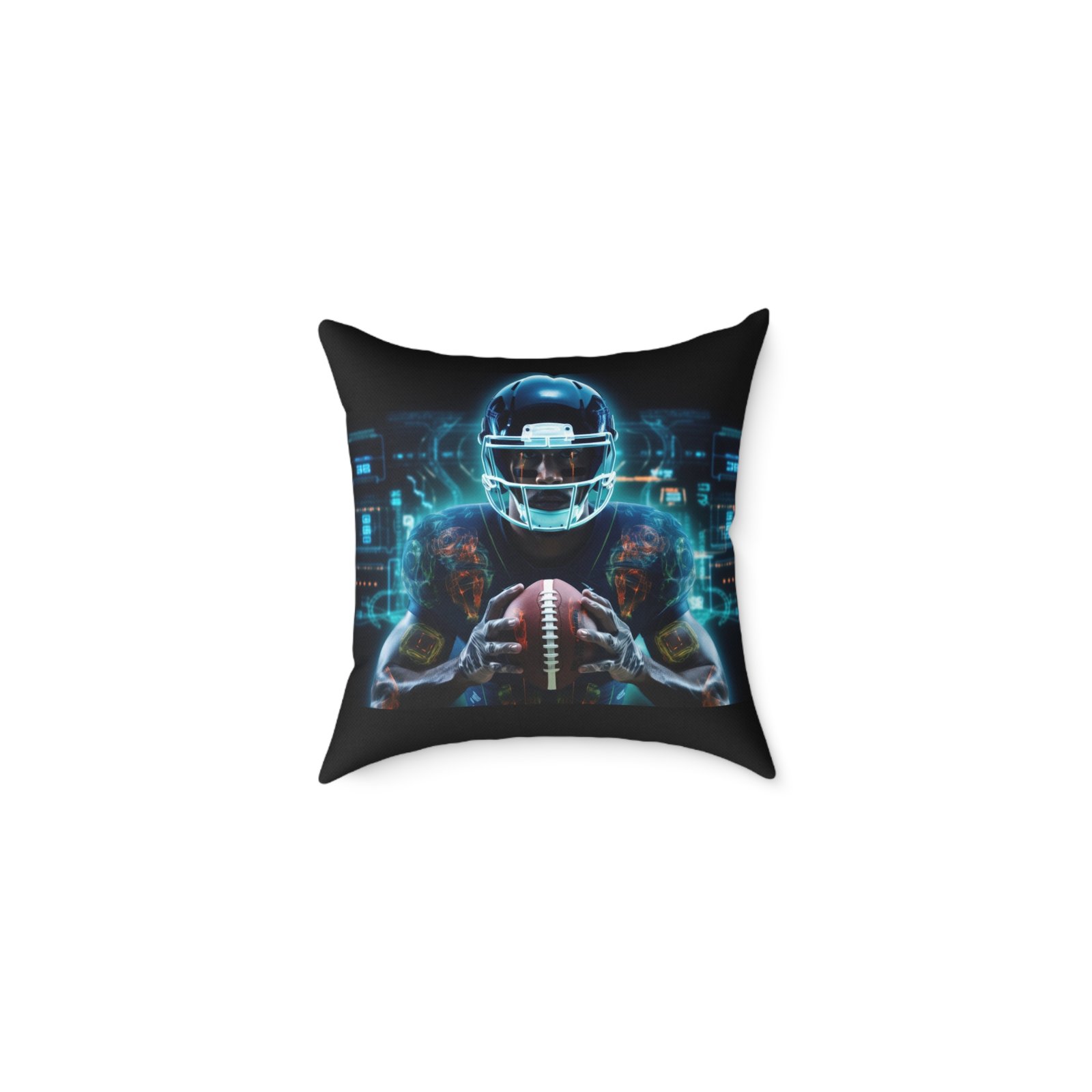 American Football Square Poly Canvas Pillow