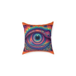Psychadelic Square Poly Canvas Pillow