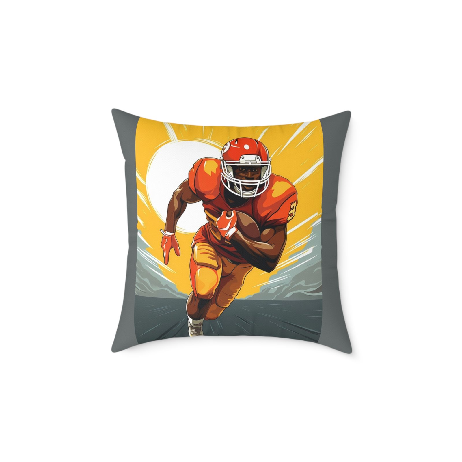 American Football Square Poly Canvas Pillow - Image 9