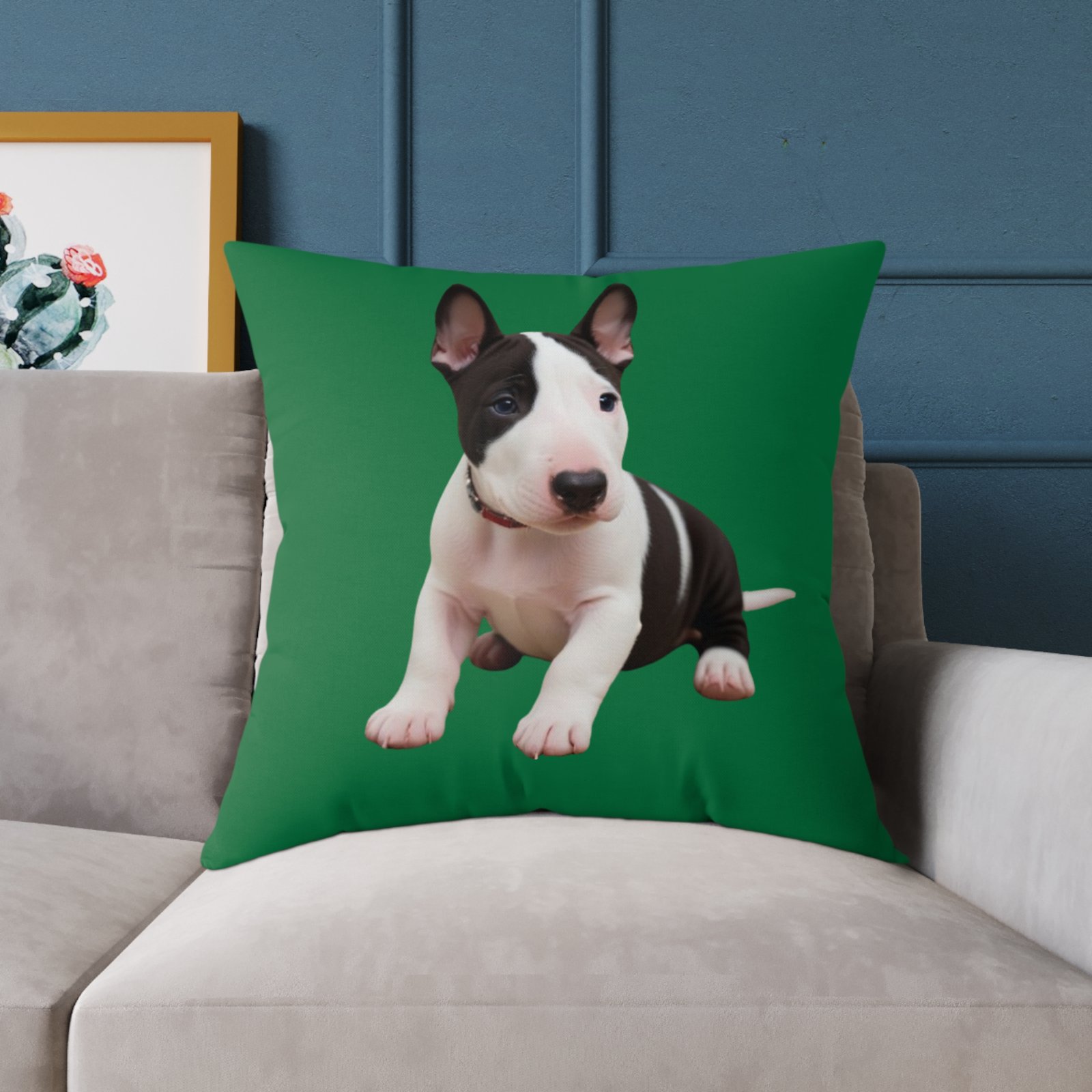 English Bull Terrier Square Poly Canvas Pillow - Image 19