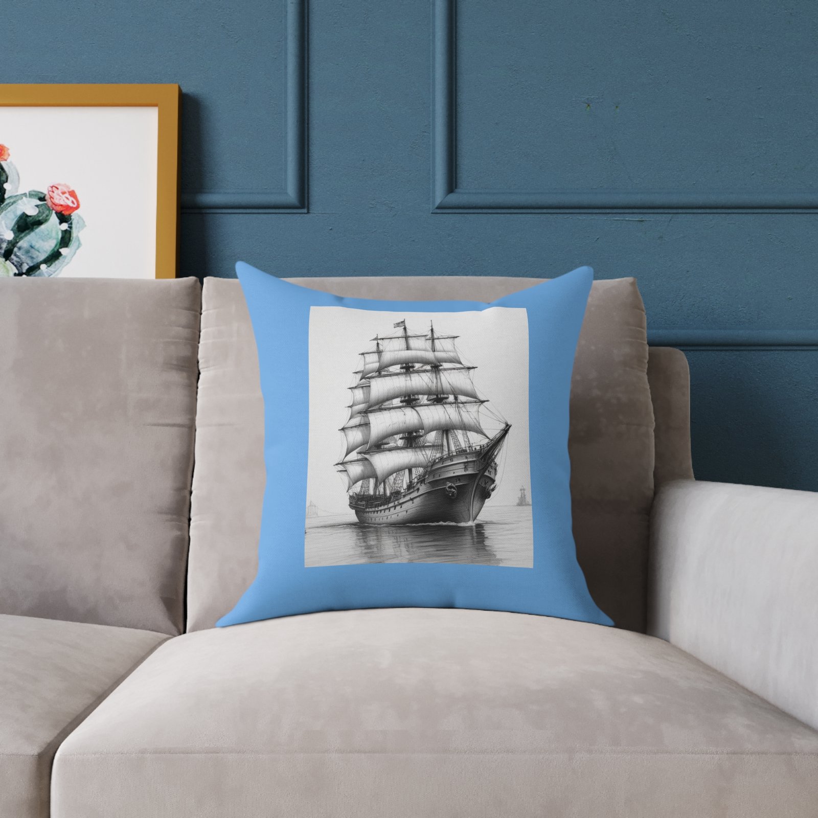 Ship Square Poly Canvas Pillow - Image 7