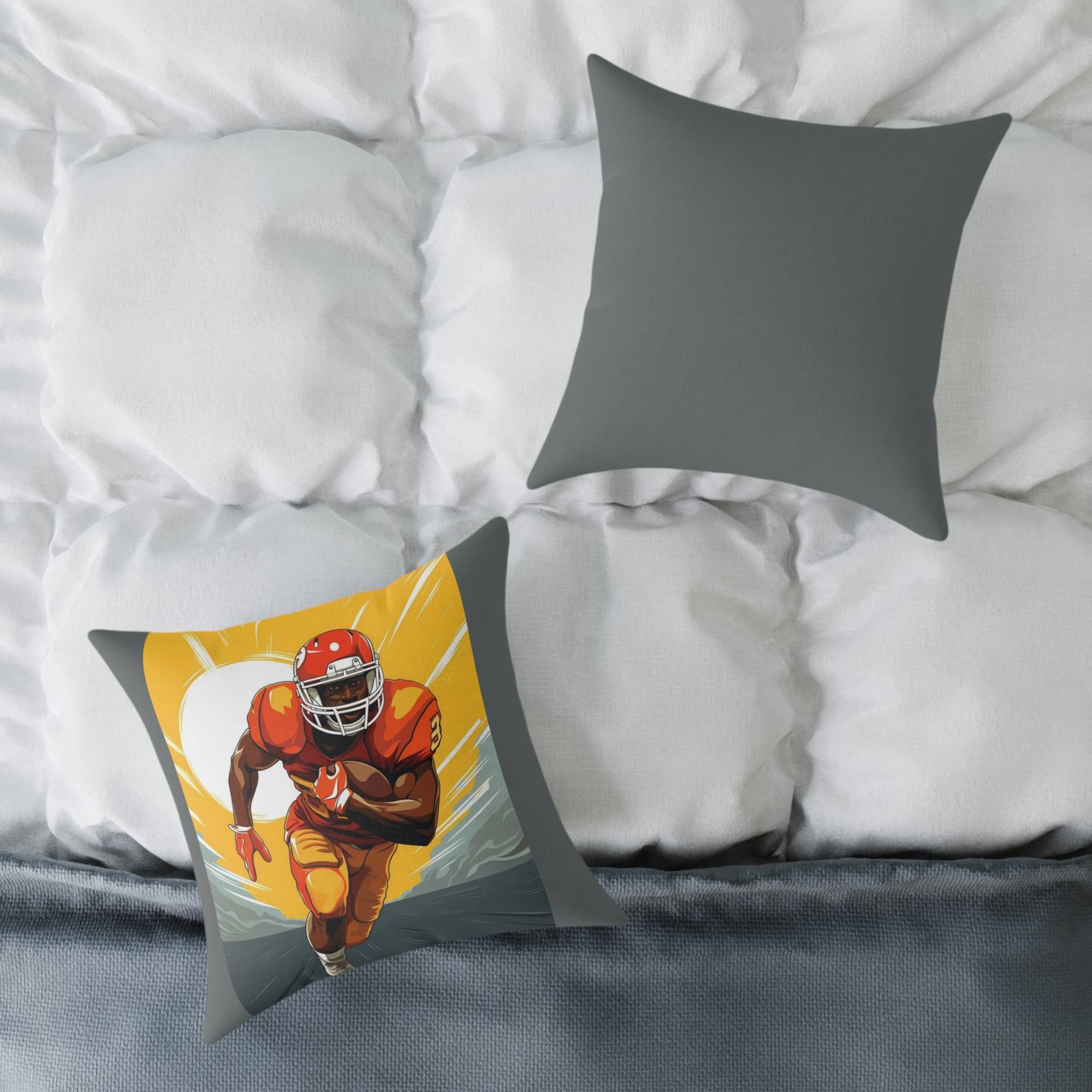American Football Square Poly Canvas Pillow - Image 8