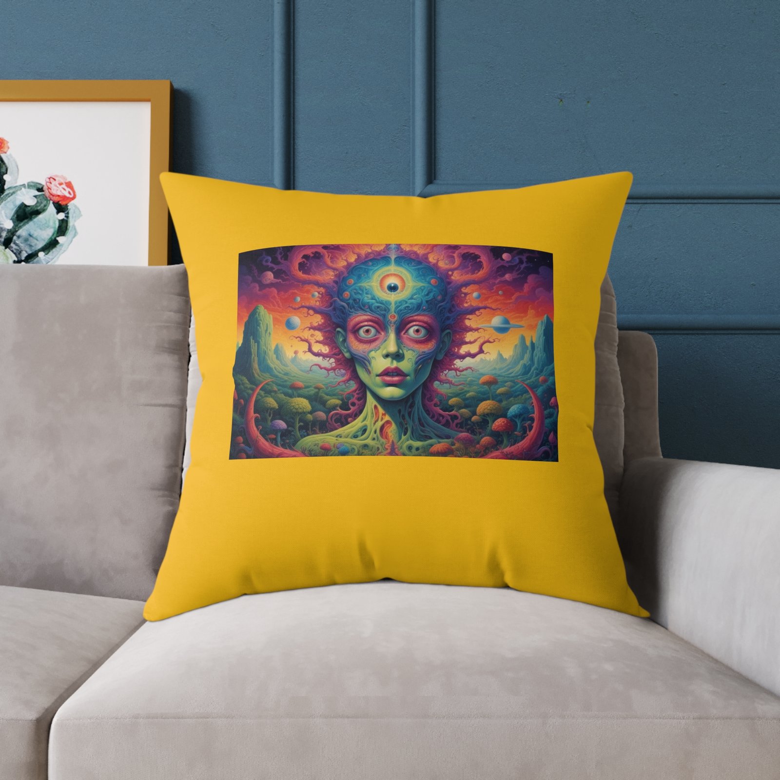 Psychadelic Square Poly Canvas Pillow - Image 19
