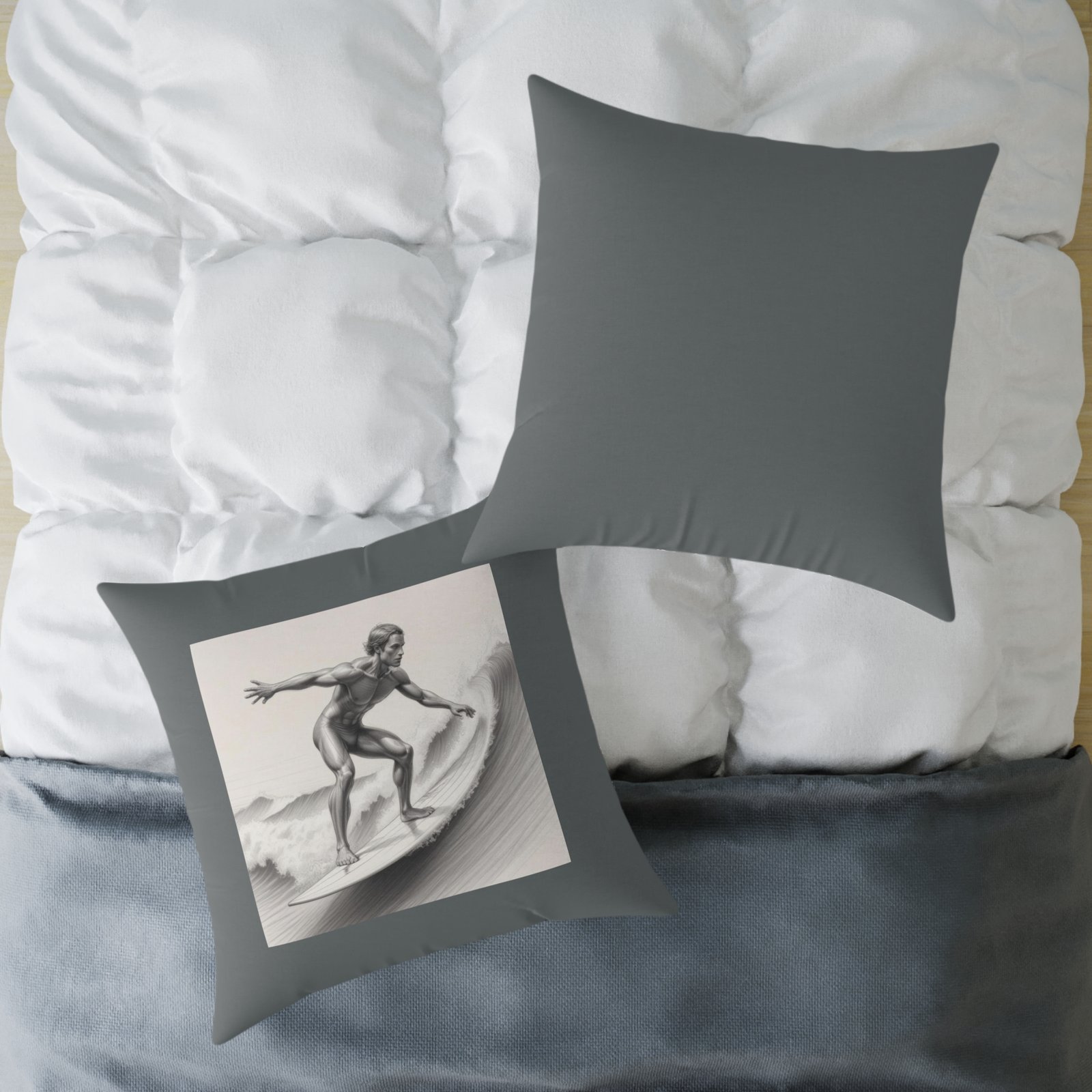 Surfing Square Poly Canvas Pillow - Image 20