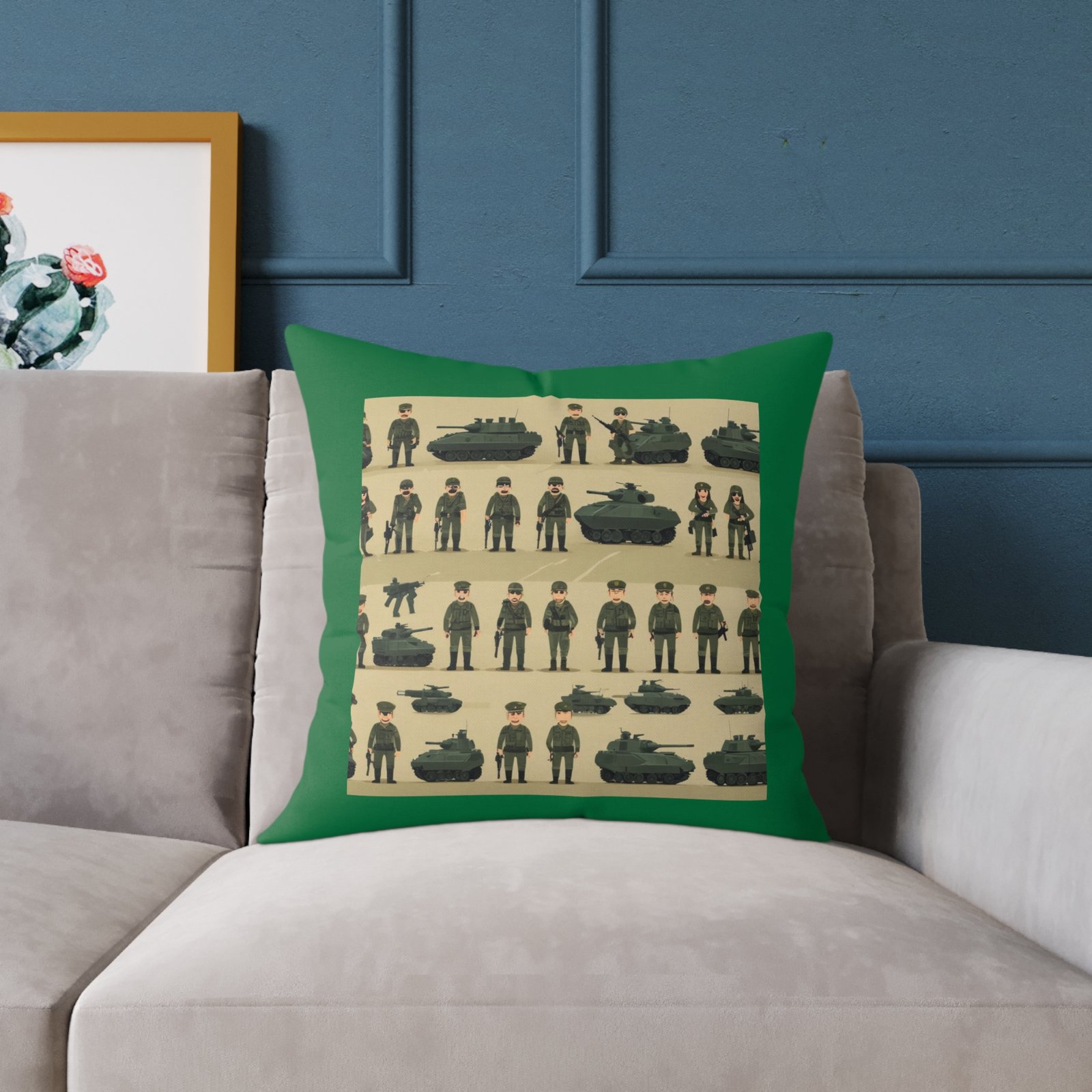 Army Square Poly Canvas Pillow - Image 11