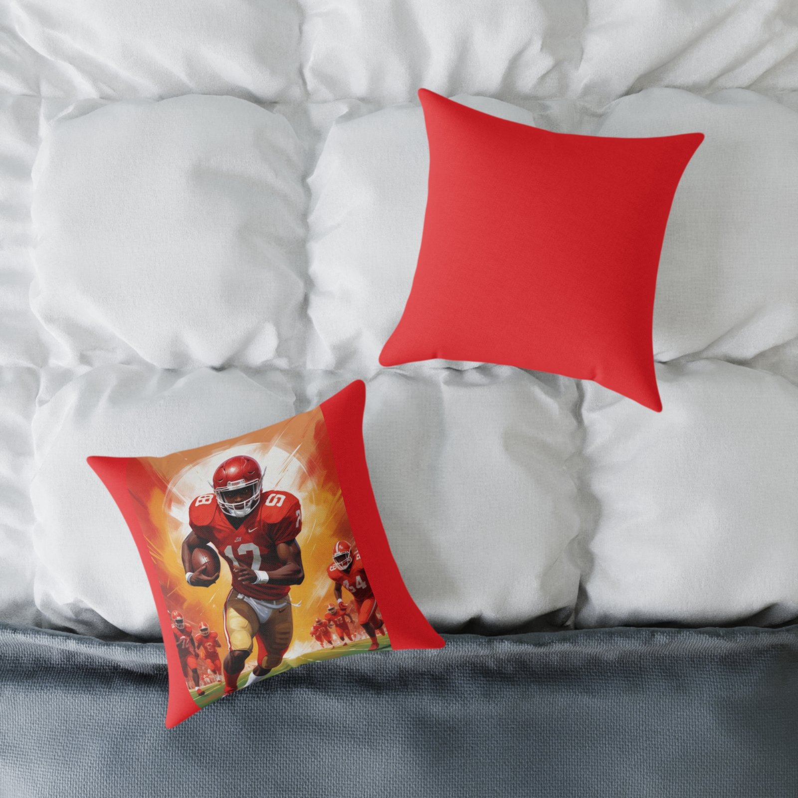 American Football Square Poly Canvas Pillow - Image 4