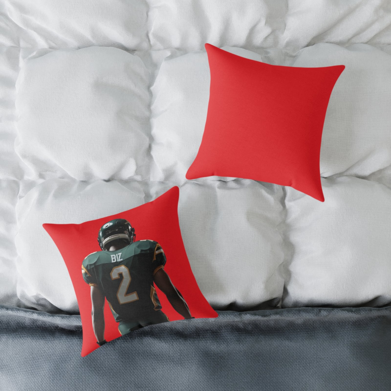 American Football Square Poly Canvas Pillow - Image 4