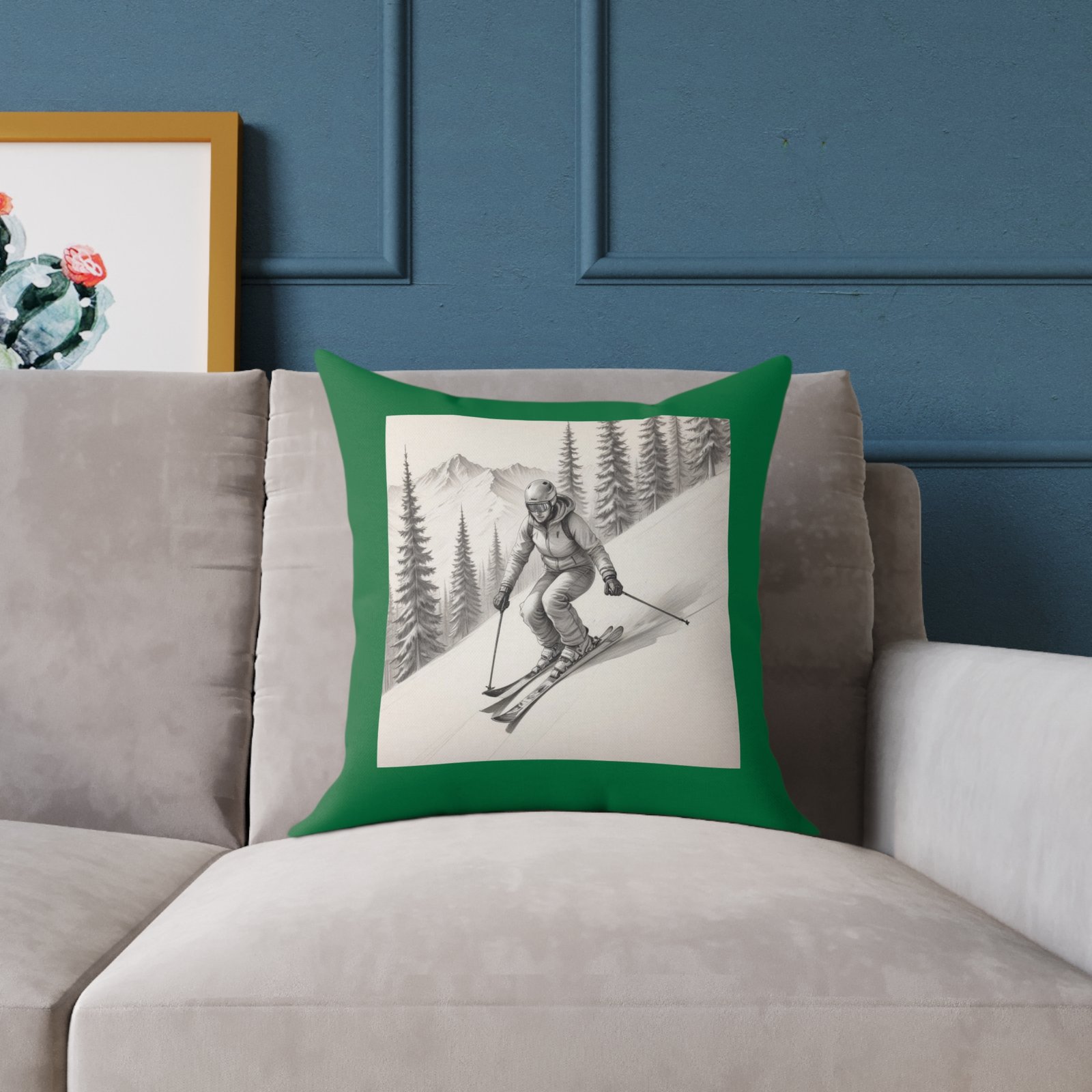Golfing Square Poly Canvas Pillow - Image 7