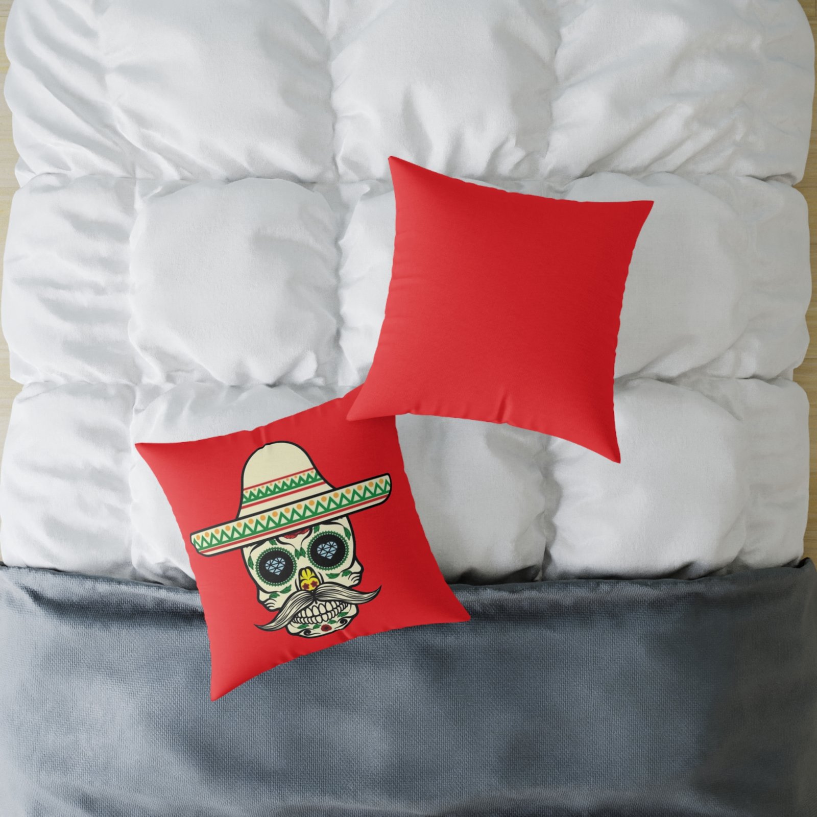 Mexican Tattoo Square Poly Canvas Pillow - Image 12