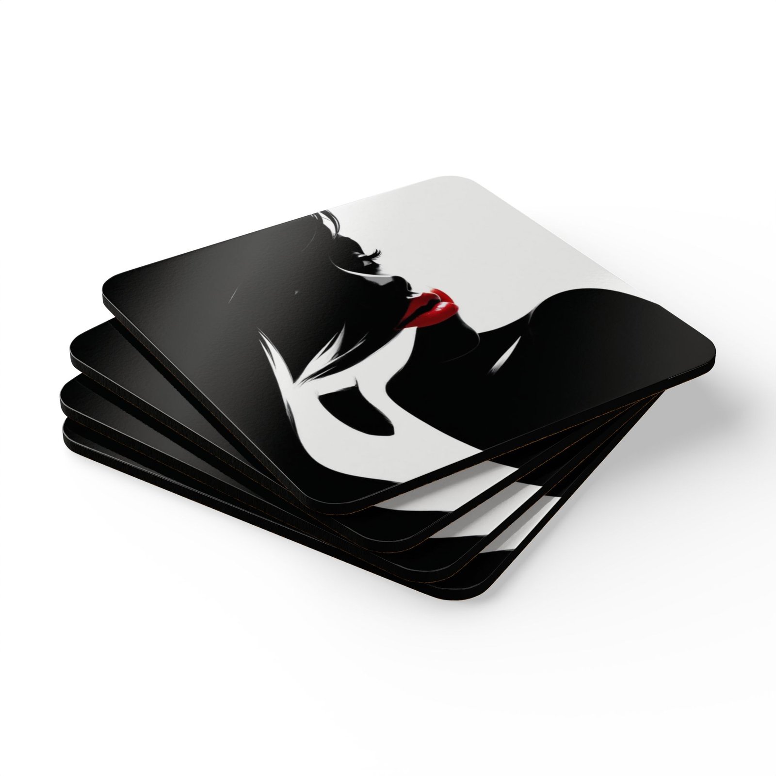 Black And White Corkwood Coaster Set - Image 3