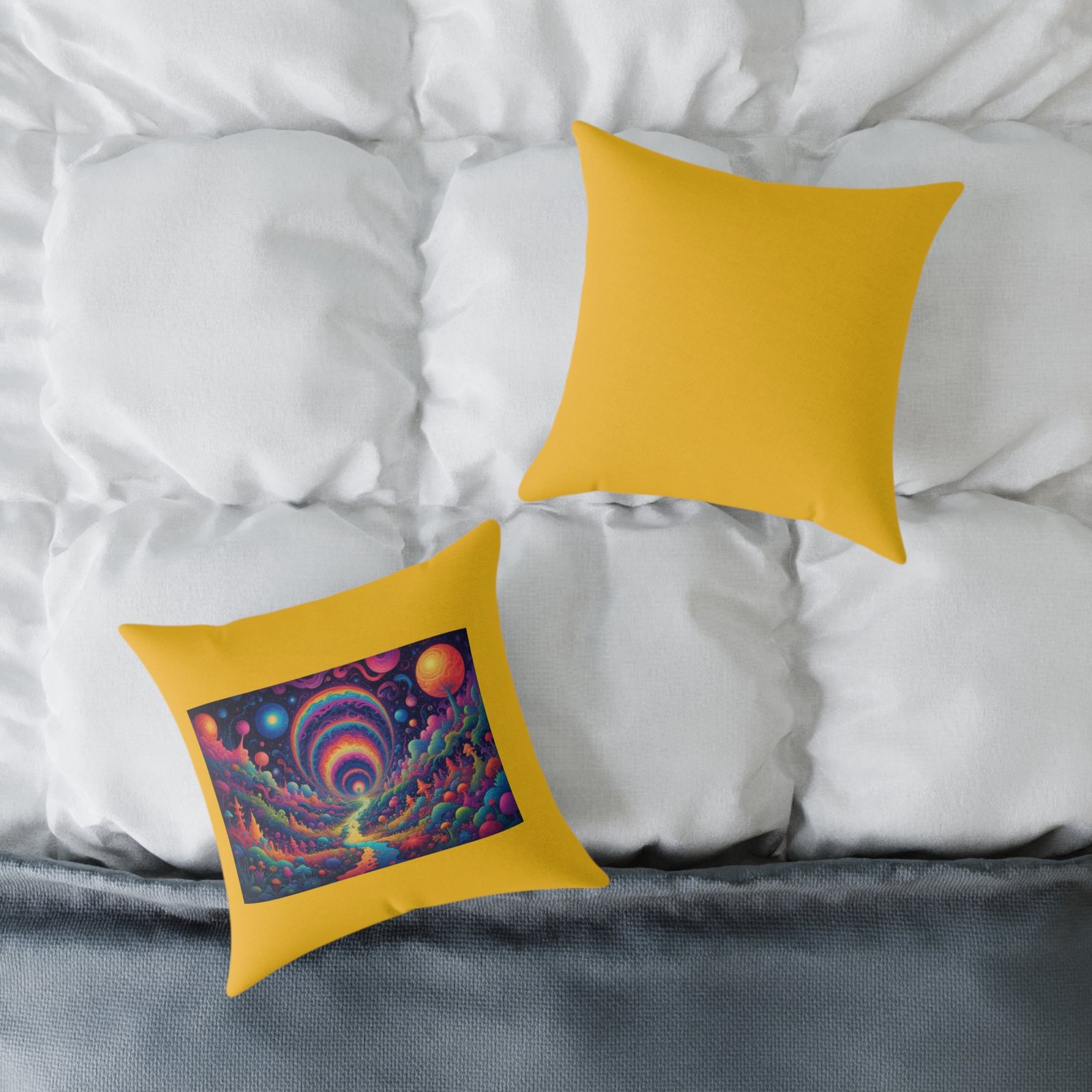 Psychadelic Square Poly Canvas Pillow - Image 4