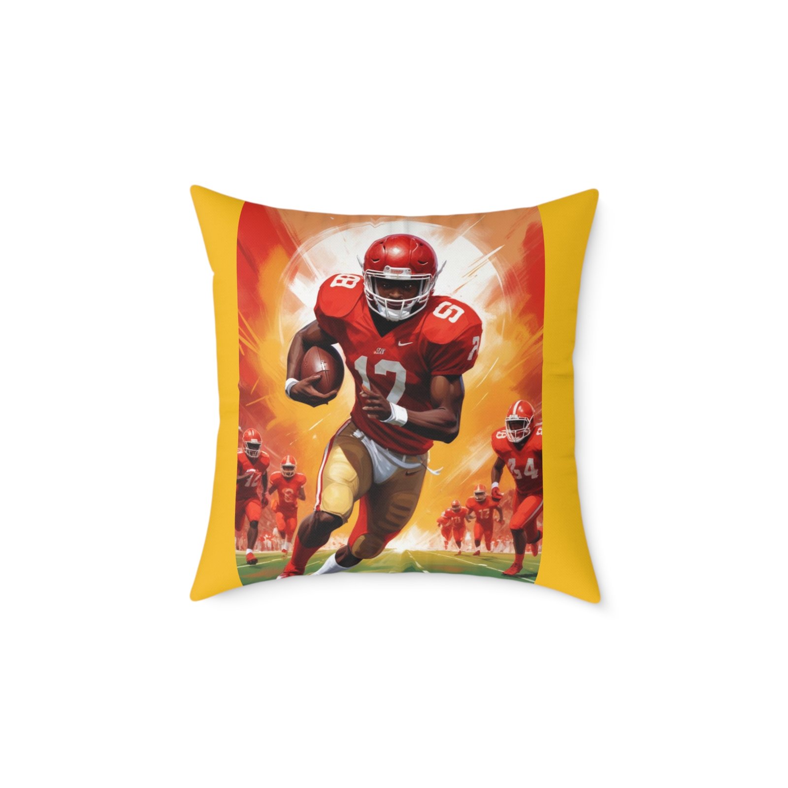 American Football Square Poly Canvas Pillow - Image 9