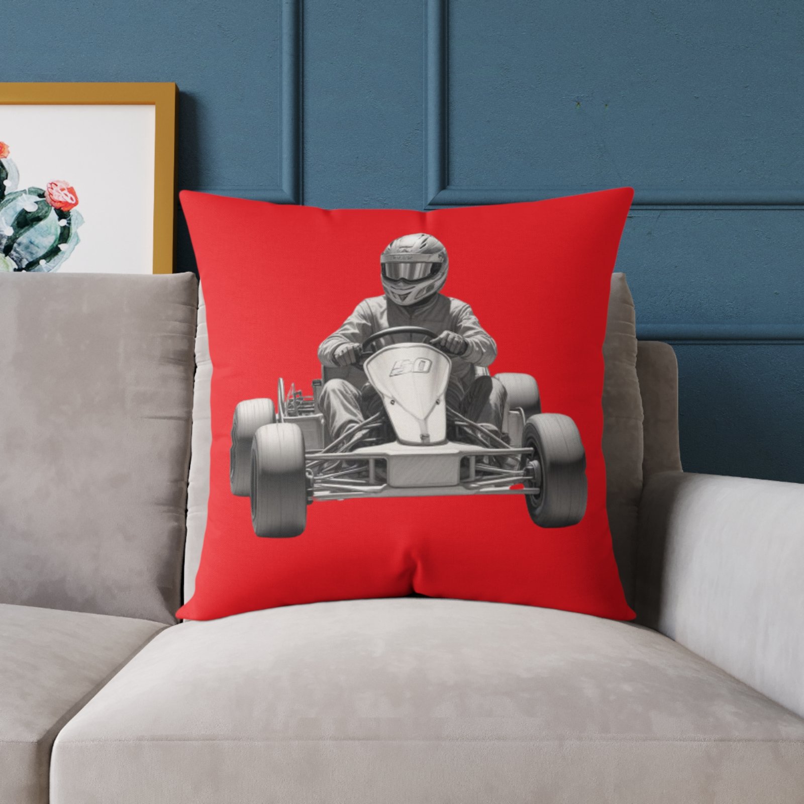 Go Karting Square Poly Canvas Pillow - Image 15
