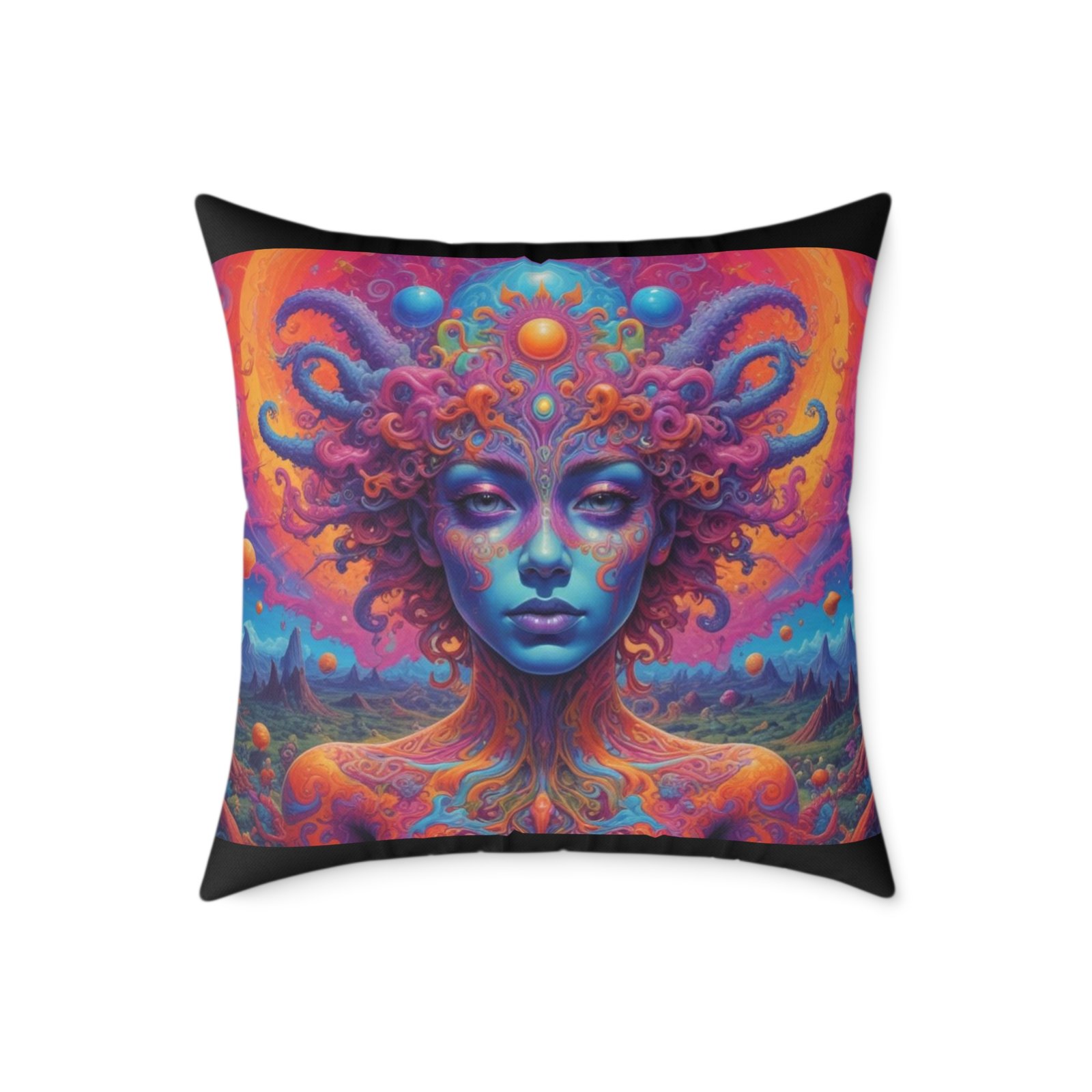 Psychadelic Square Poly Canvas Pillow - Image 13