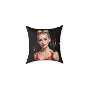 My Brushes Square Poly Canvas Pillow