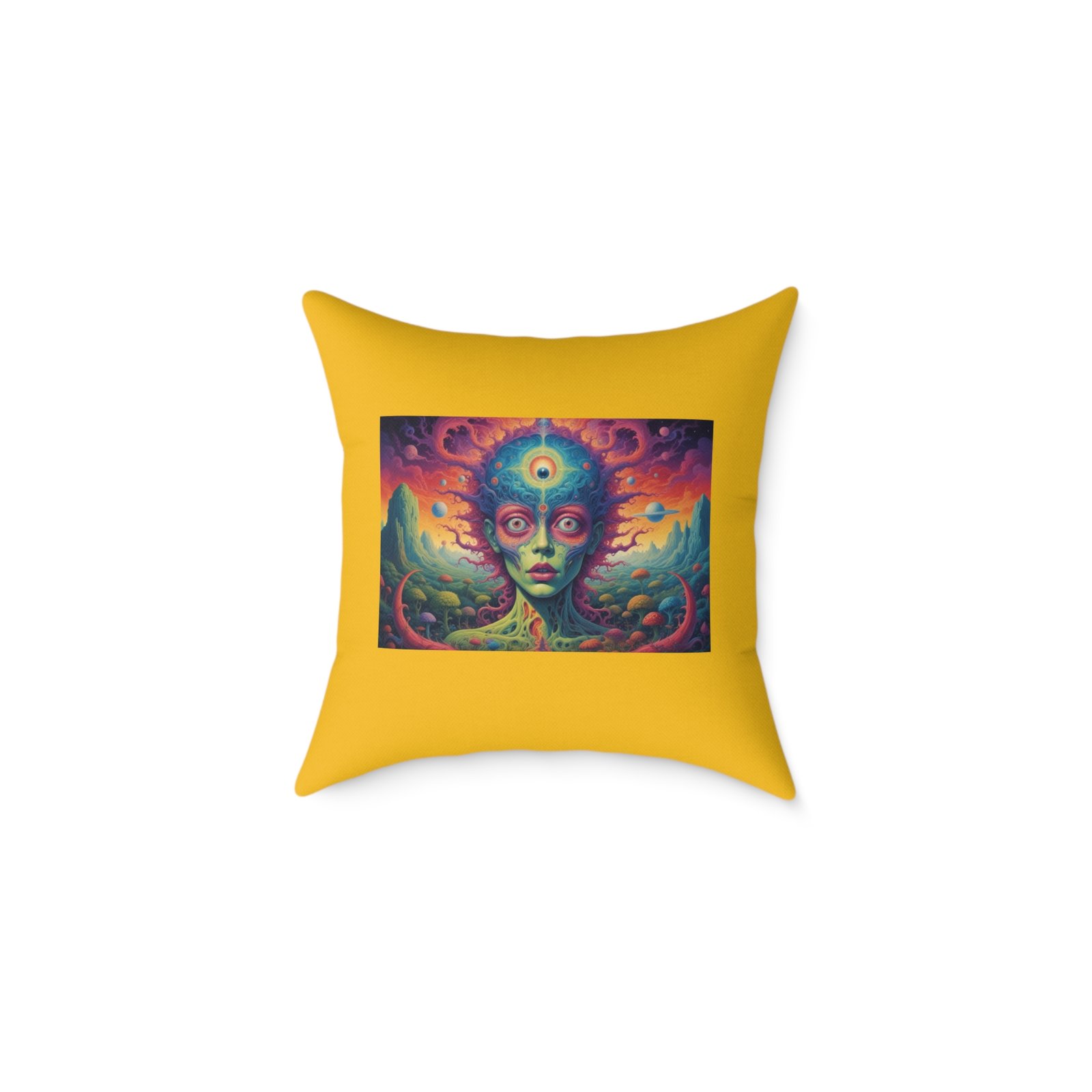 Psychadelic Square Poly Canvas Pillow - Image 5