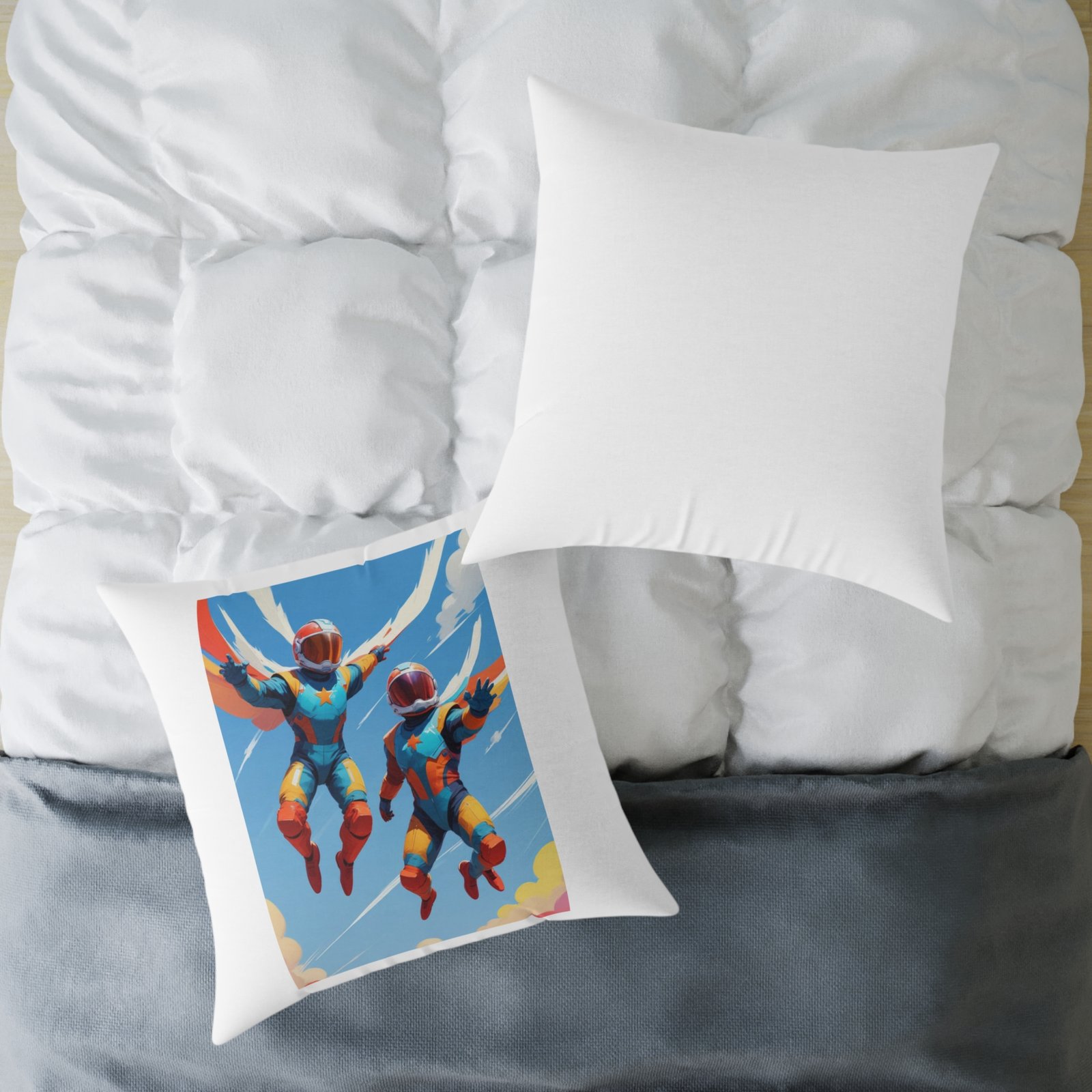 Parachuters Square Poly Canvas Pillow - Image 20