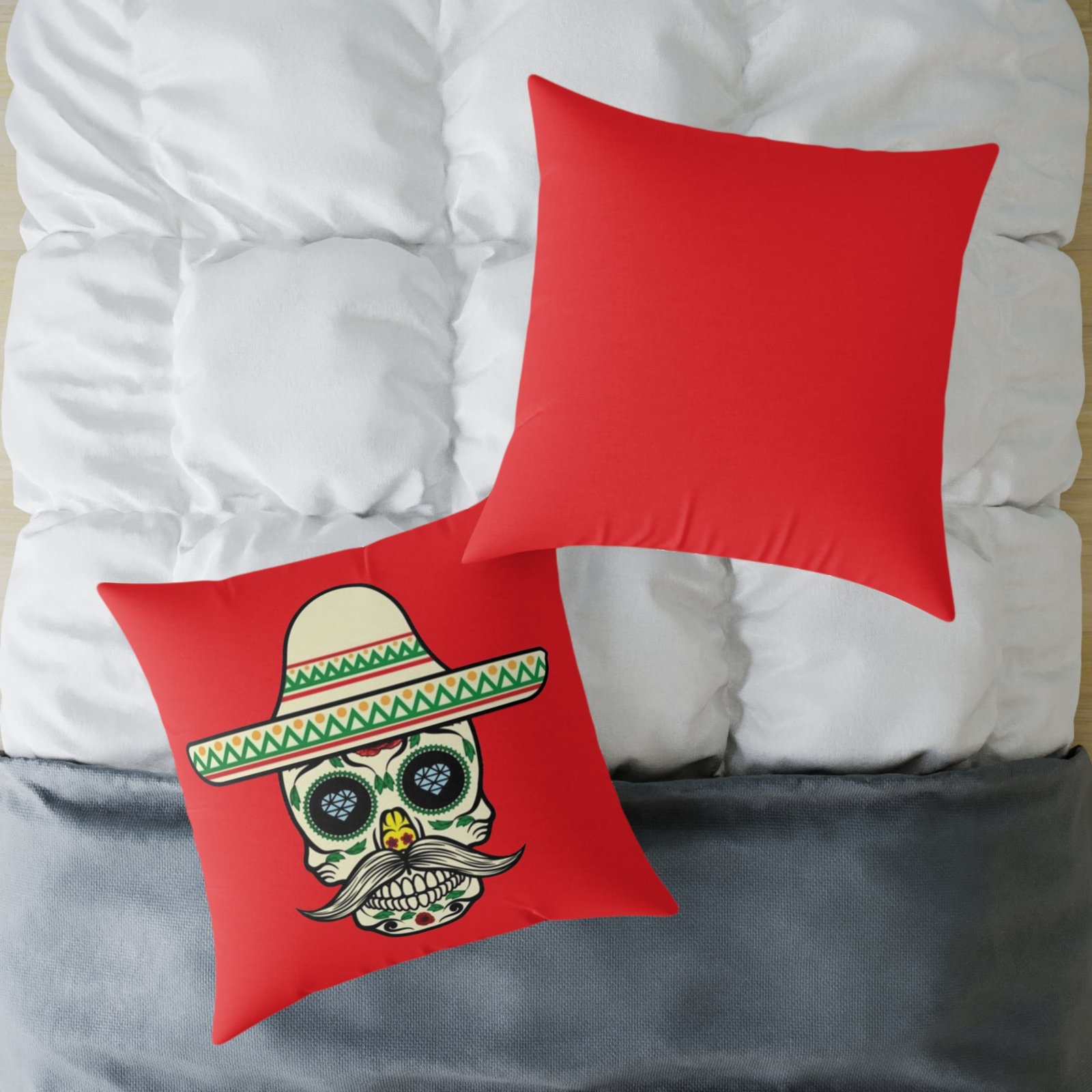 Mexican Tattoo Square Poly Canvas Pillow - Image 20