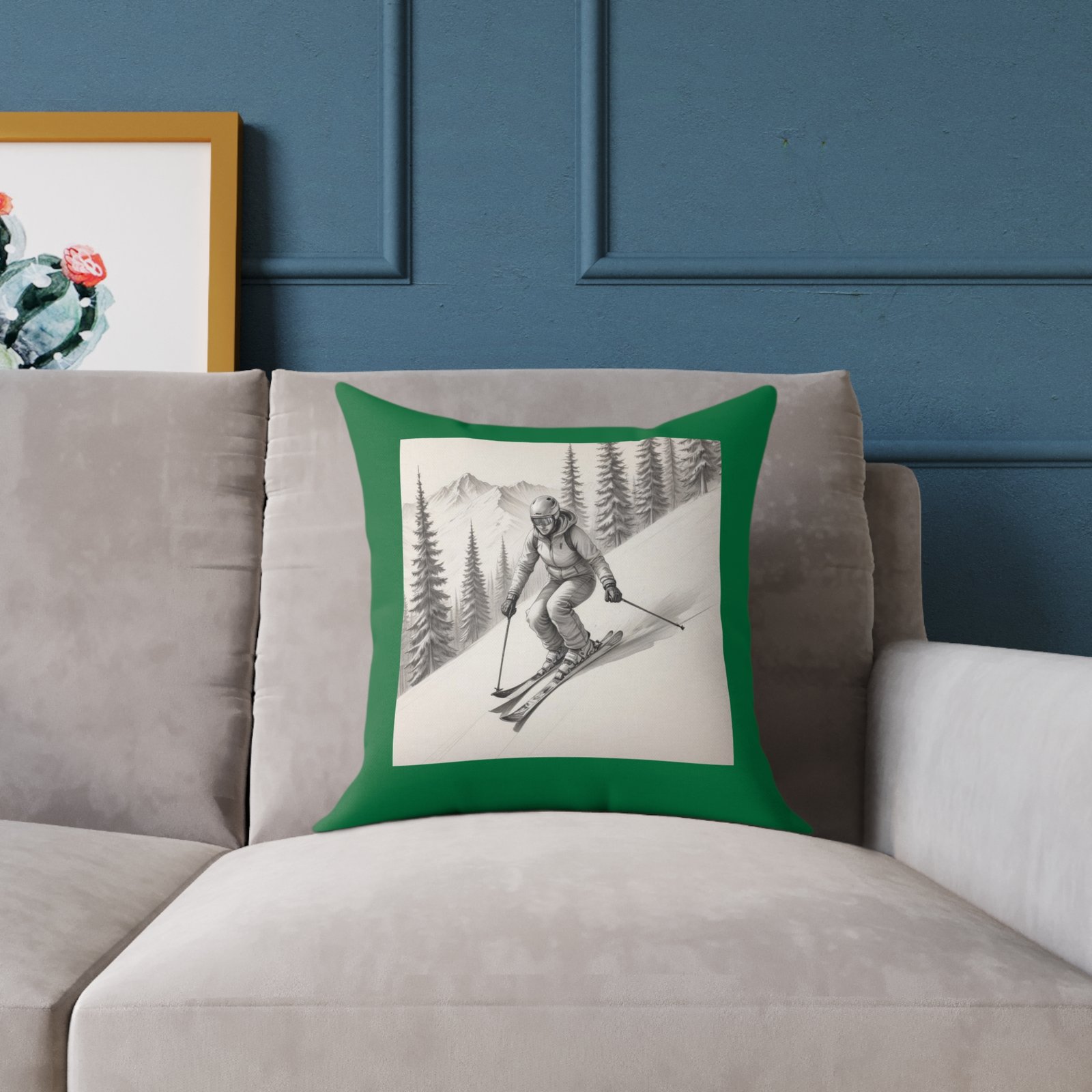 Golfing Square Poly Canvas Pillow - Image 3