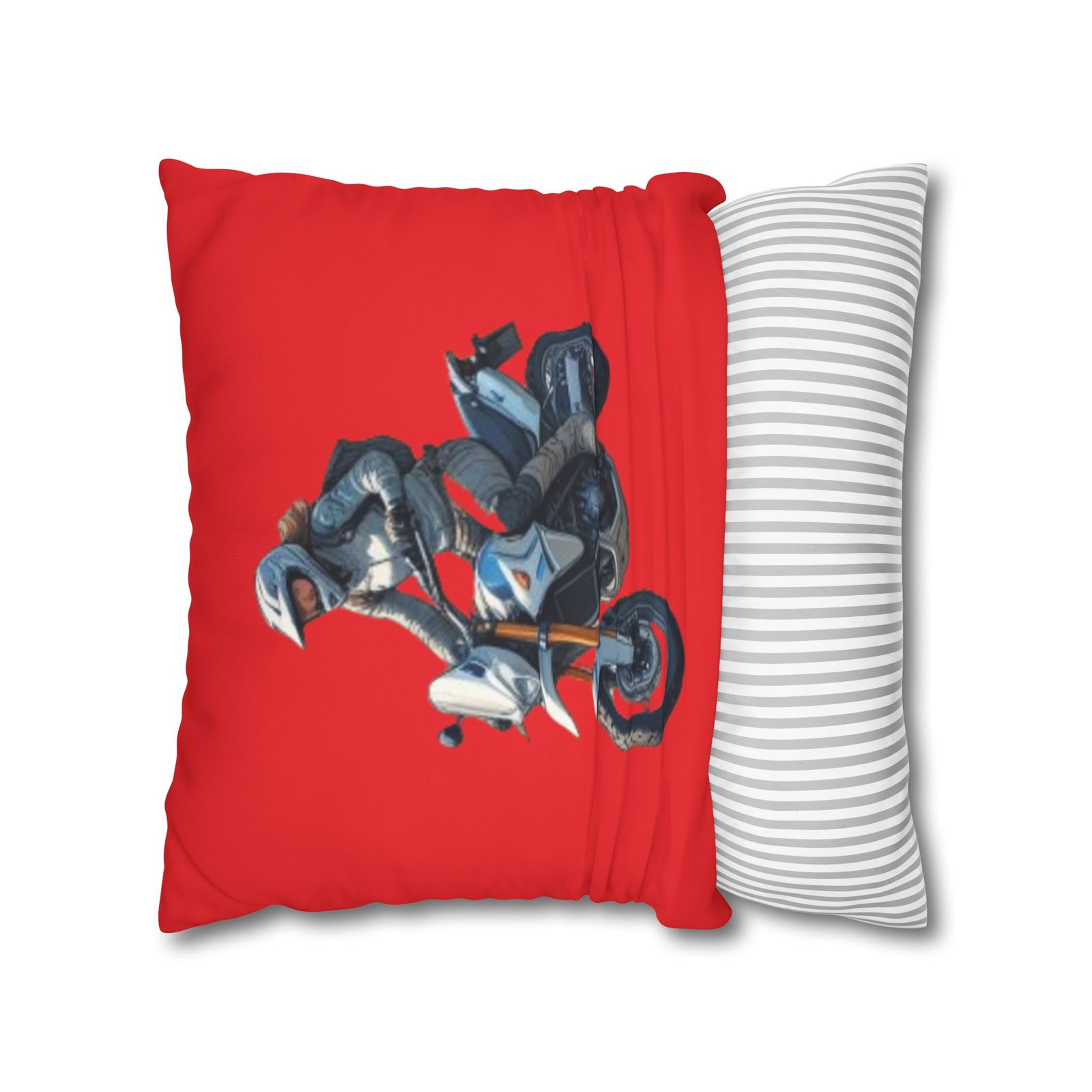 Scrambling Bikes Square Poly Canvas Pillowcase - Image 10