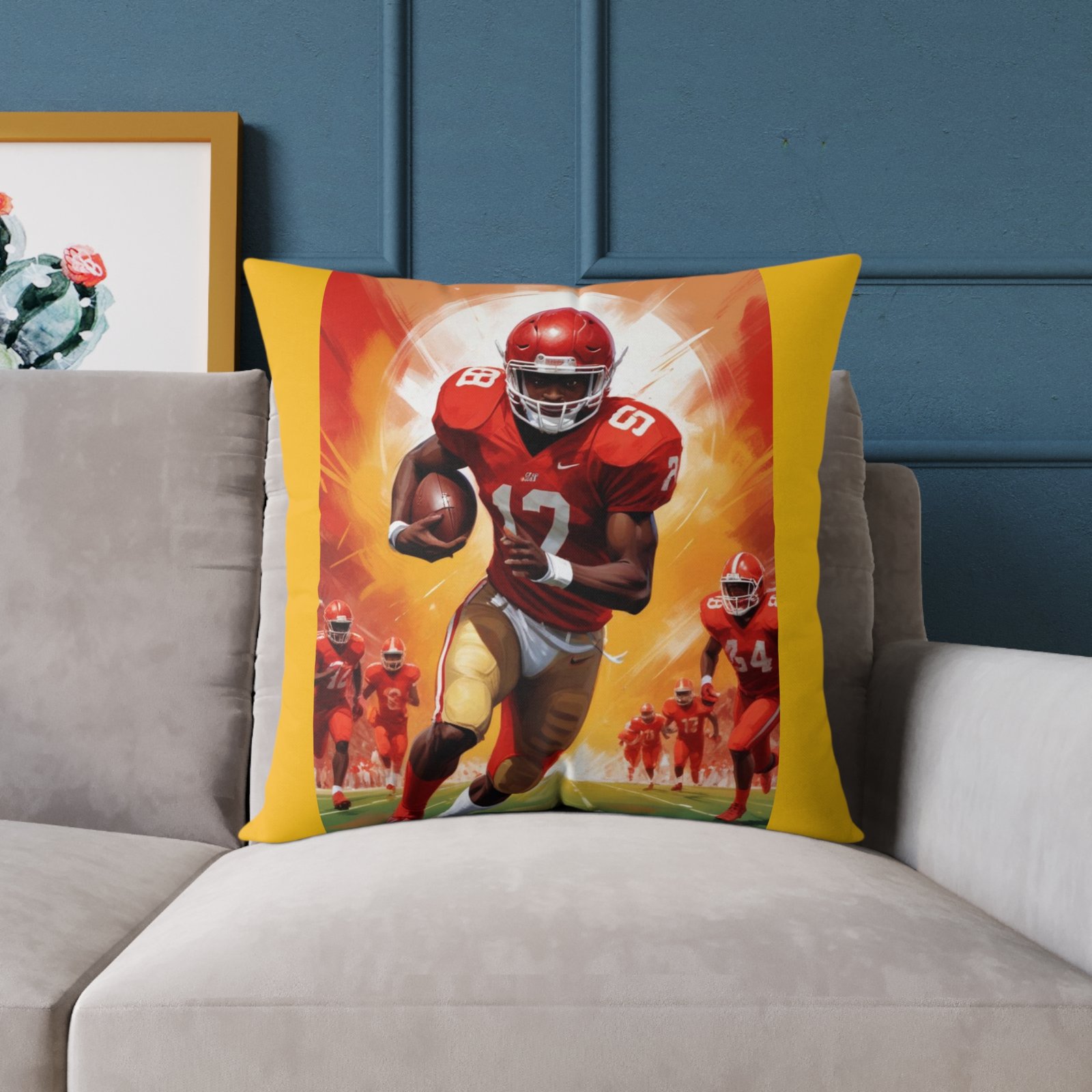 American Football Square Poly Canvas Pillow - Image 15
