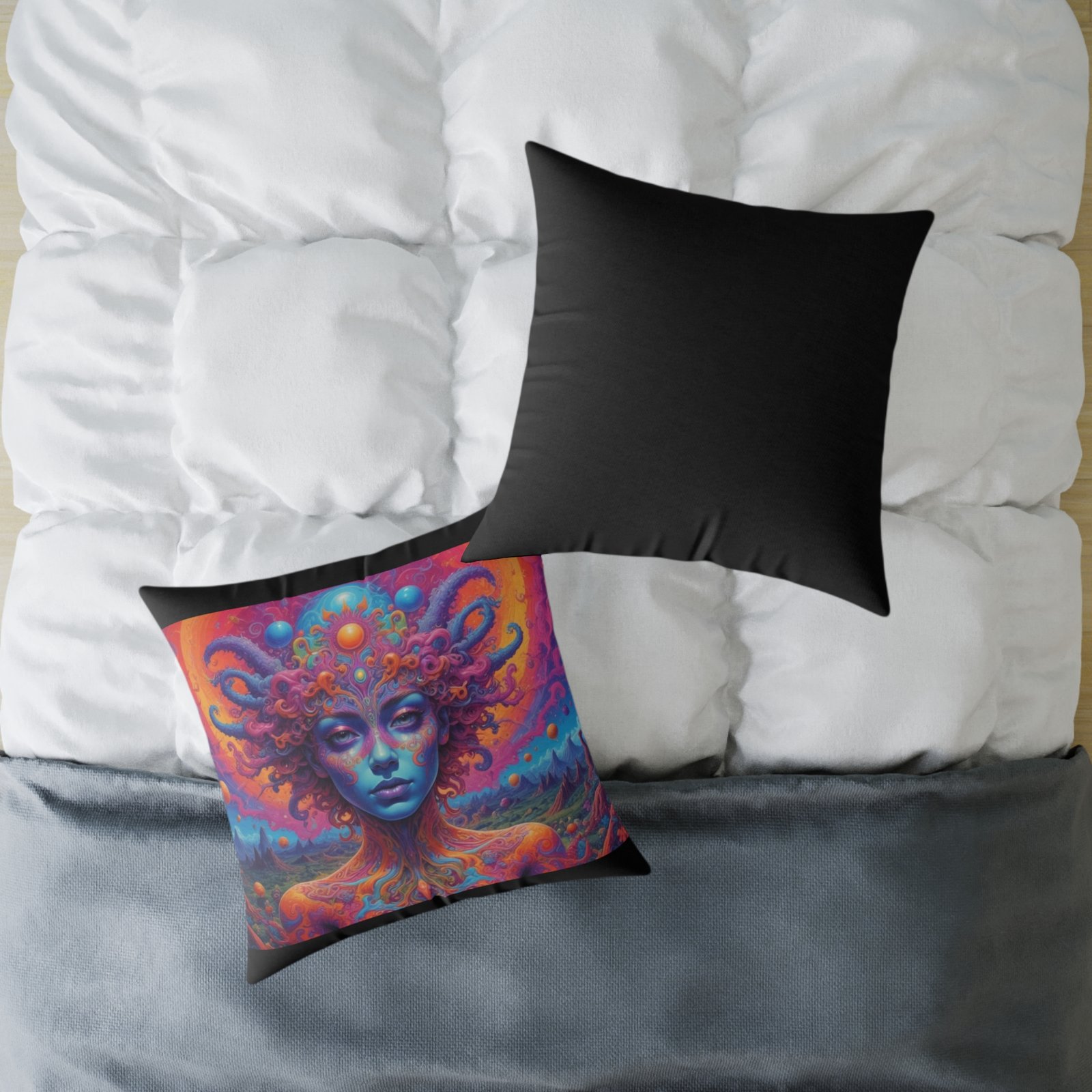 Psychadelic Square Poly Canvas Pillow - Image 16
