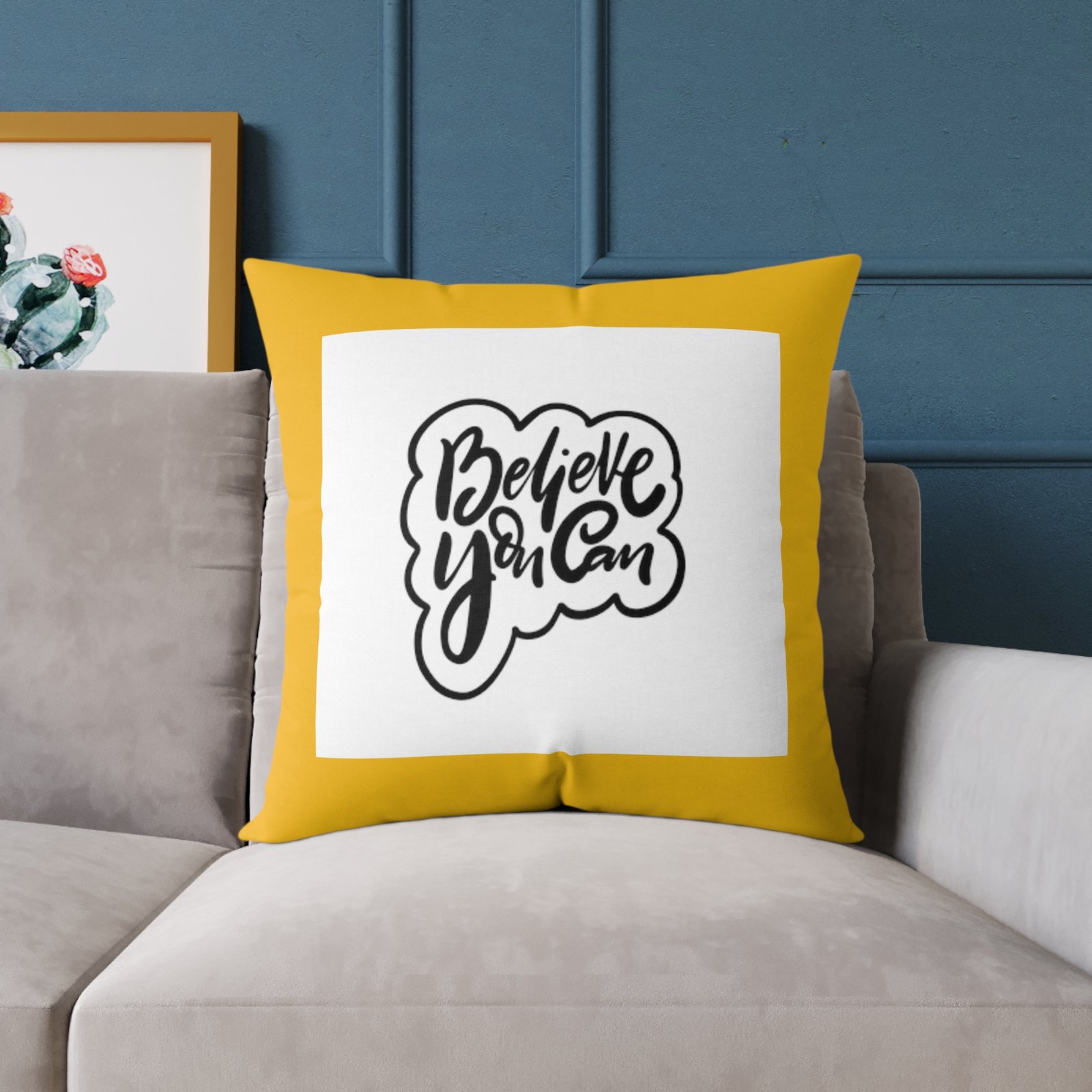 Believe You Can Square Poly Canvas Pillow - Image 15