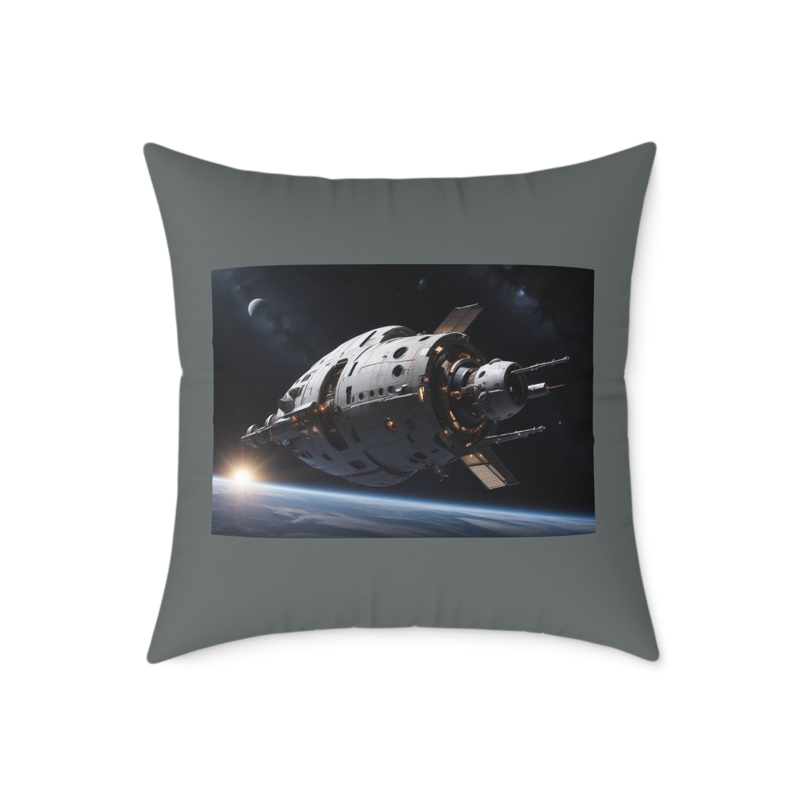 Space Ship Square Poly Canvas Pillow - Image 13