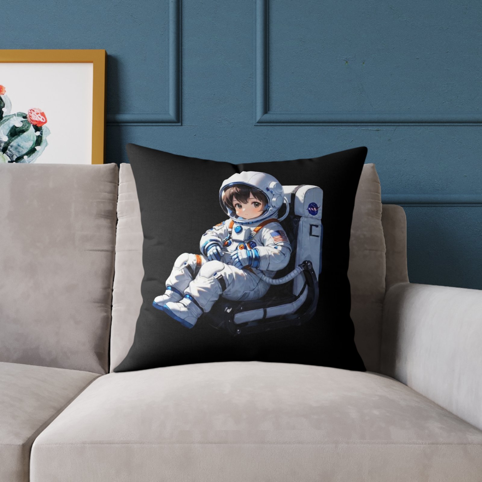 Astronaut Square Poly Canvas Pillow - Image 11