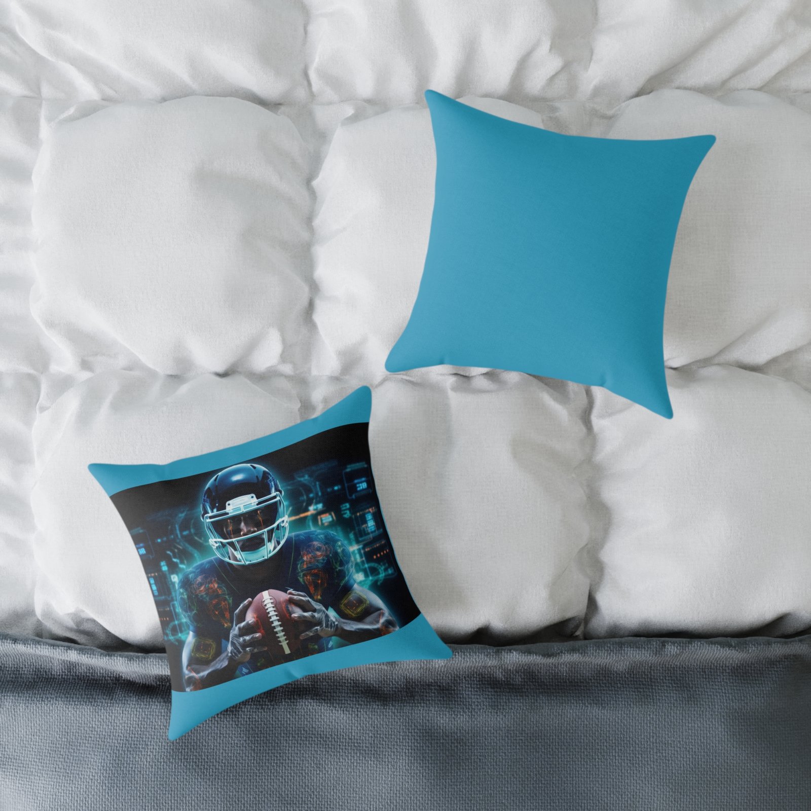 American Football Square Poly Canvas Pillow - Image 4