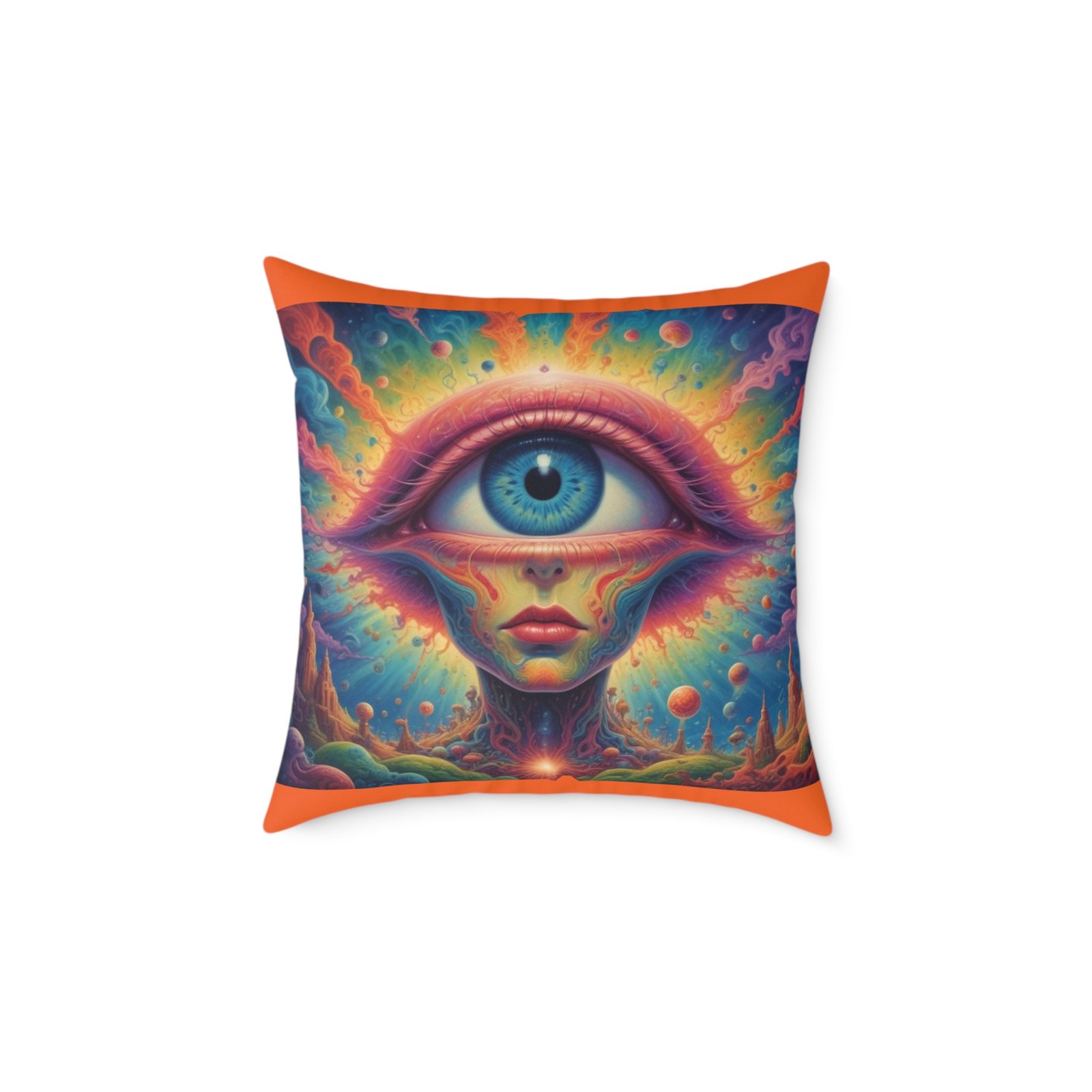 Psychadelic Square Poly Canvas Pillow - Image 9