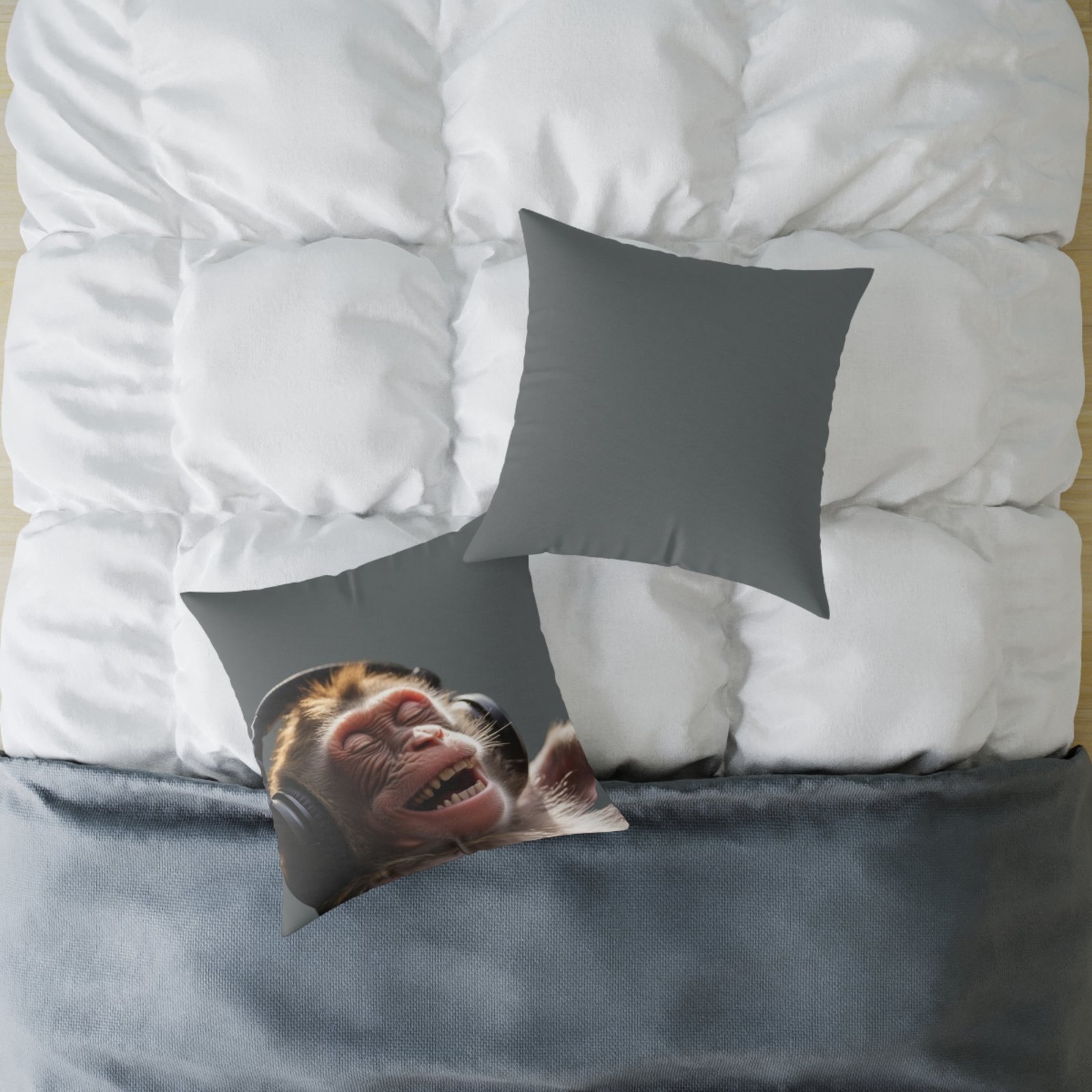 Funny Monkey Poly Canvas Pillow - Image 12