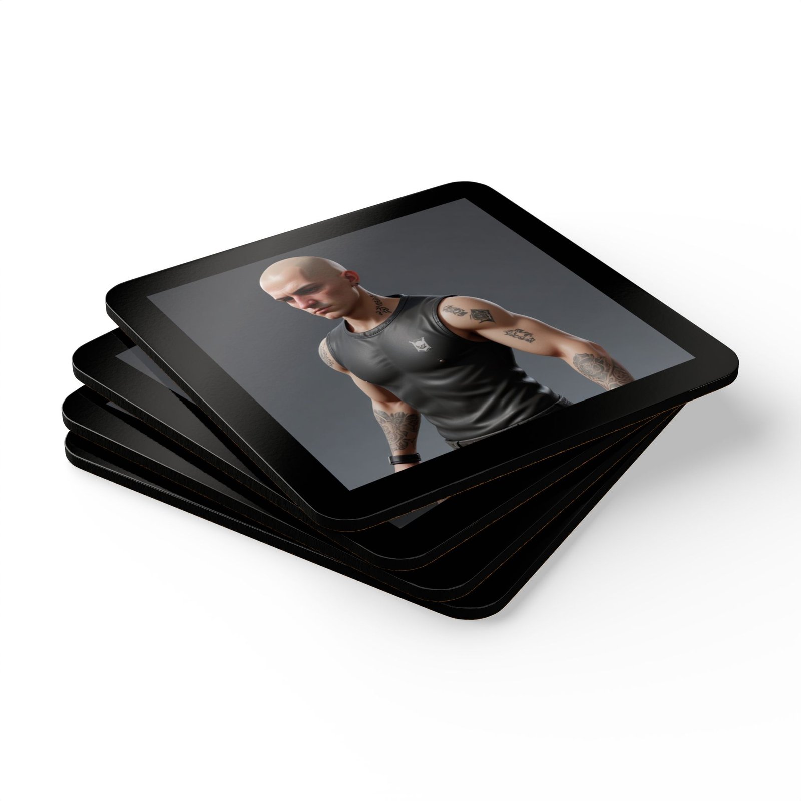 Skinhead Corkwood Coaster Set - Image 3