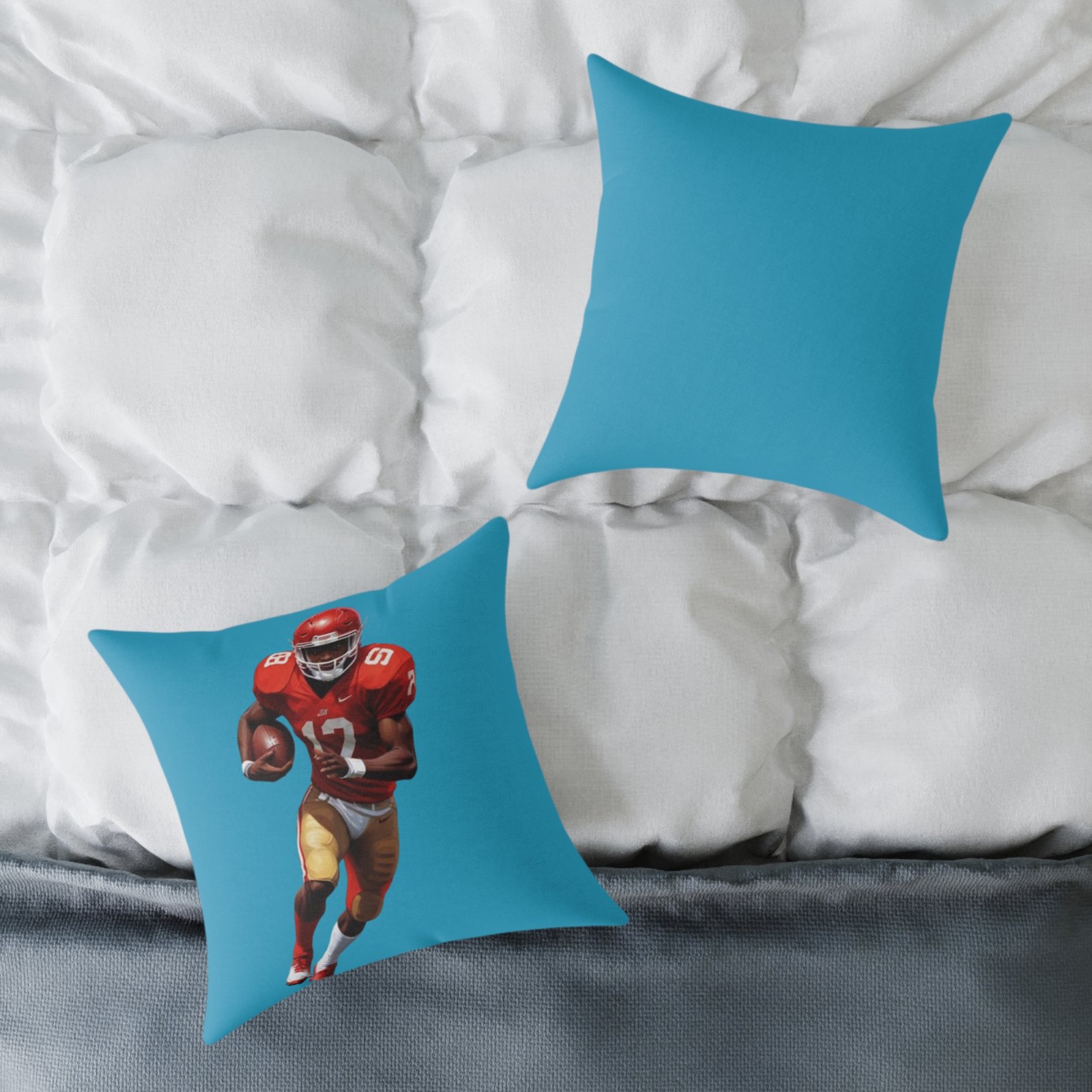 American Football Square Poly Canvas Pillow - Image 8