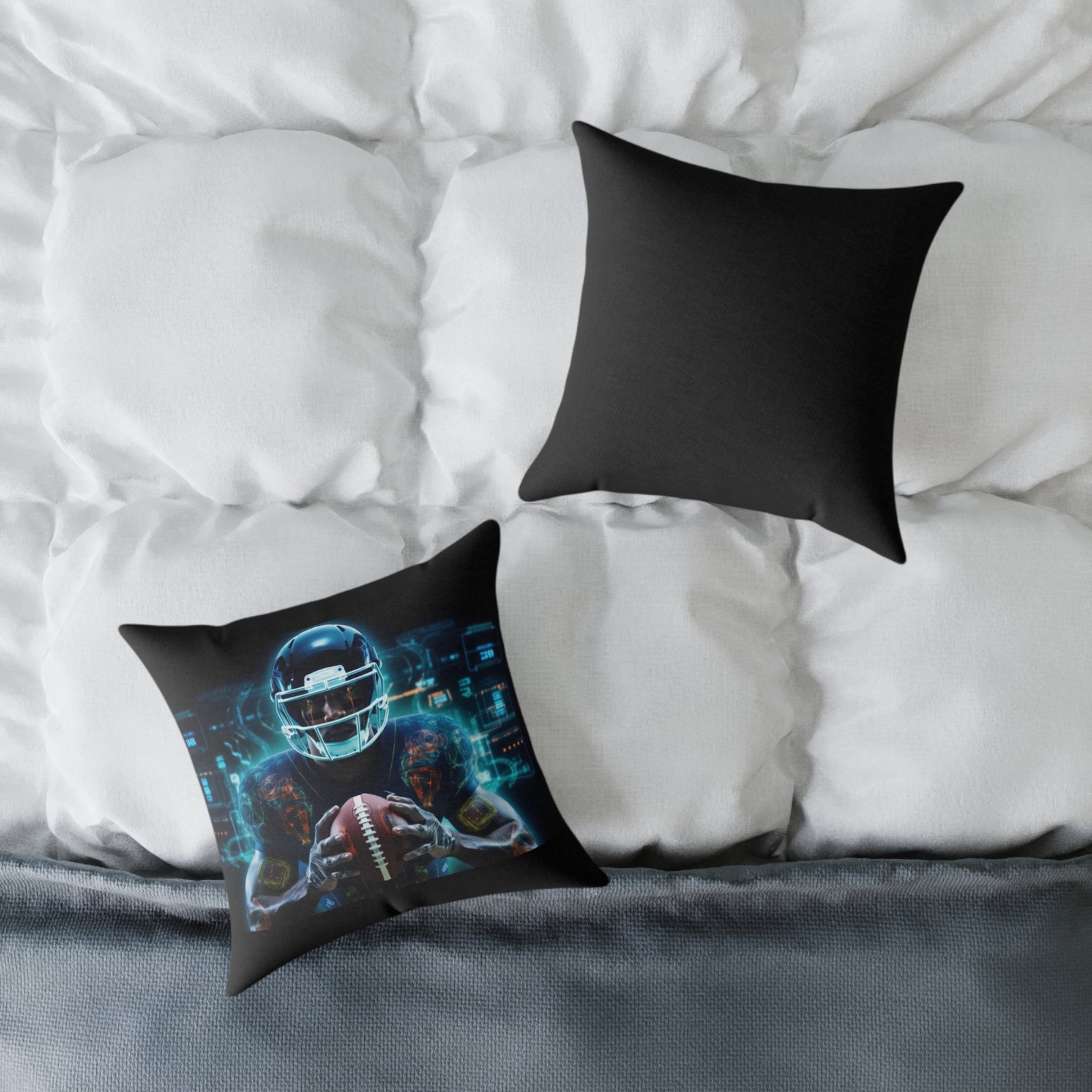 American Football Square Poly Canvas Pillow - Image 4