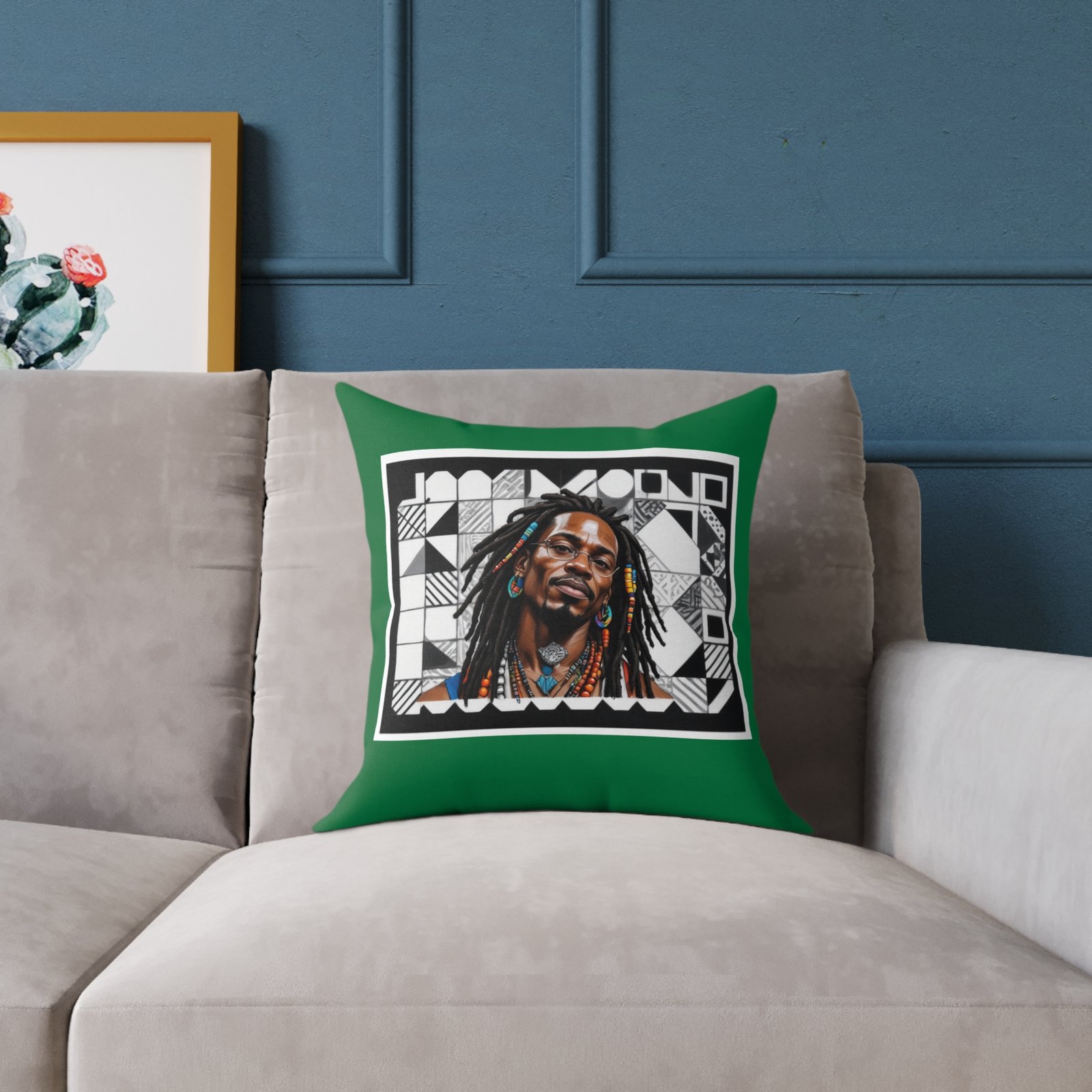 Rastafarian Square Poly Canvas Pillow - Image 3