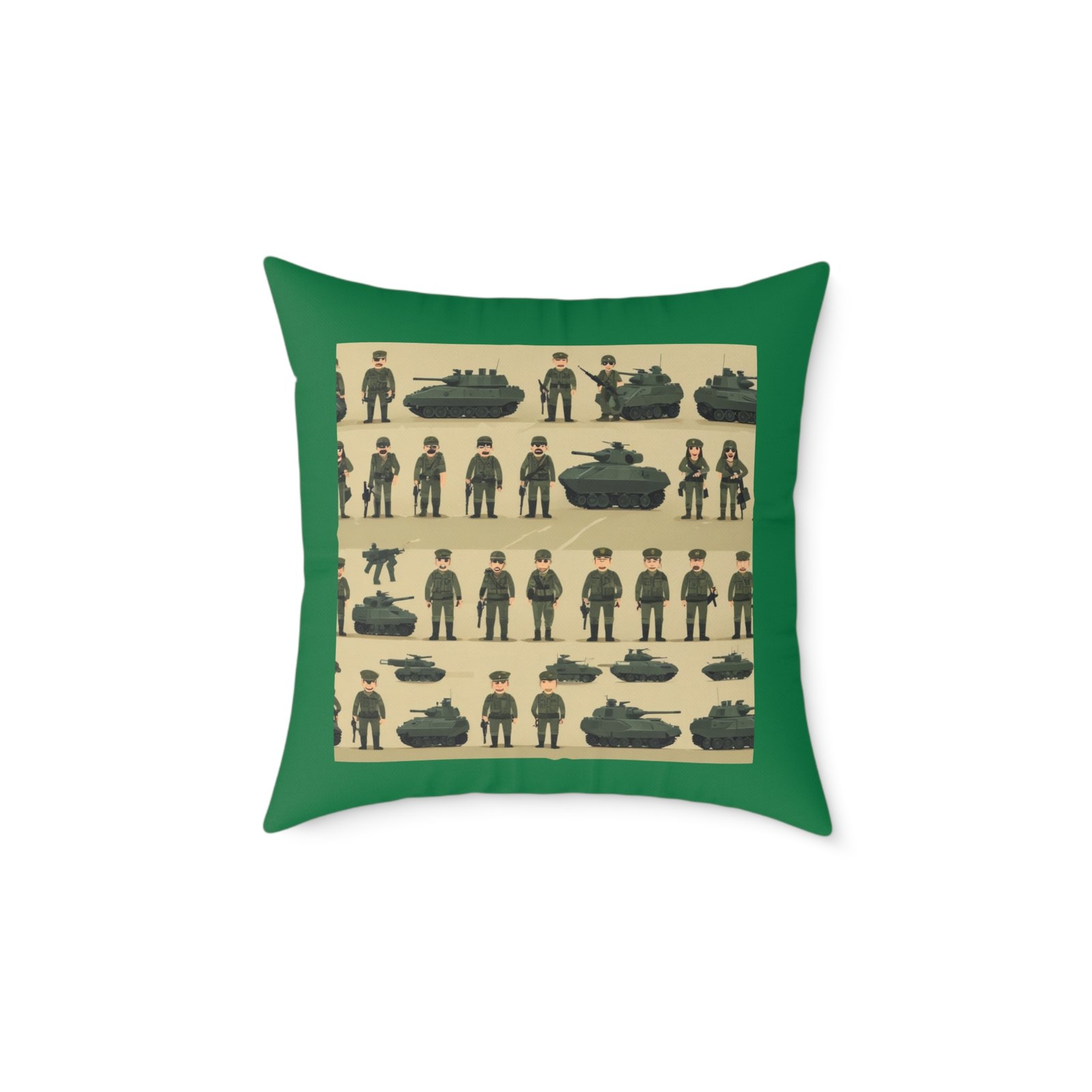 Army Square Poly Canvas Pillow - Image 9