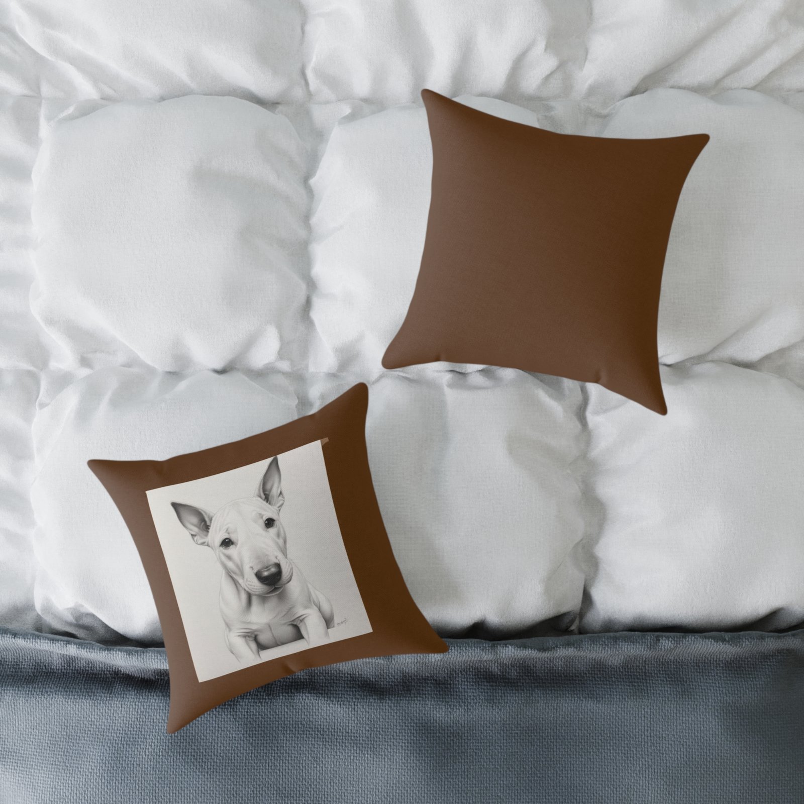 English Bull Terrier Square Poly Canvas Pillow - Image 4