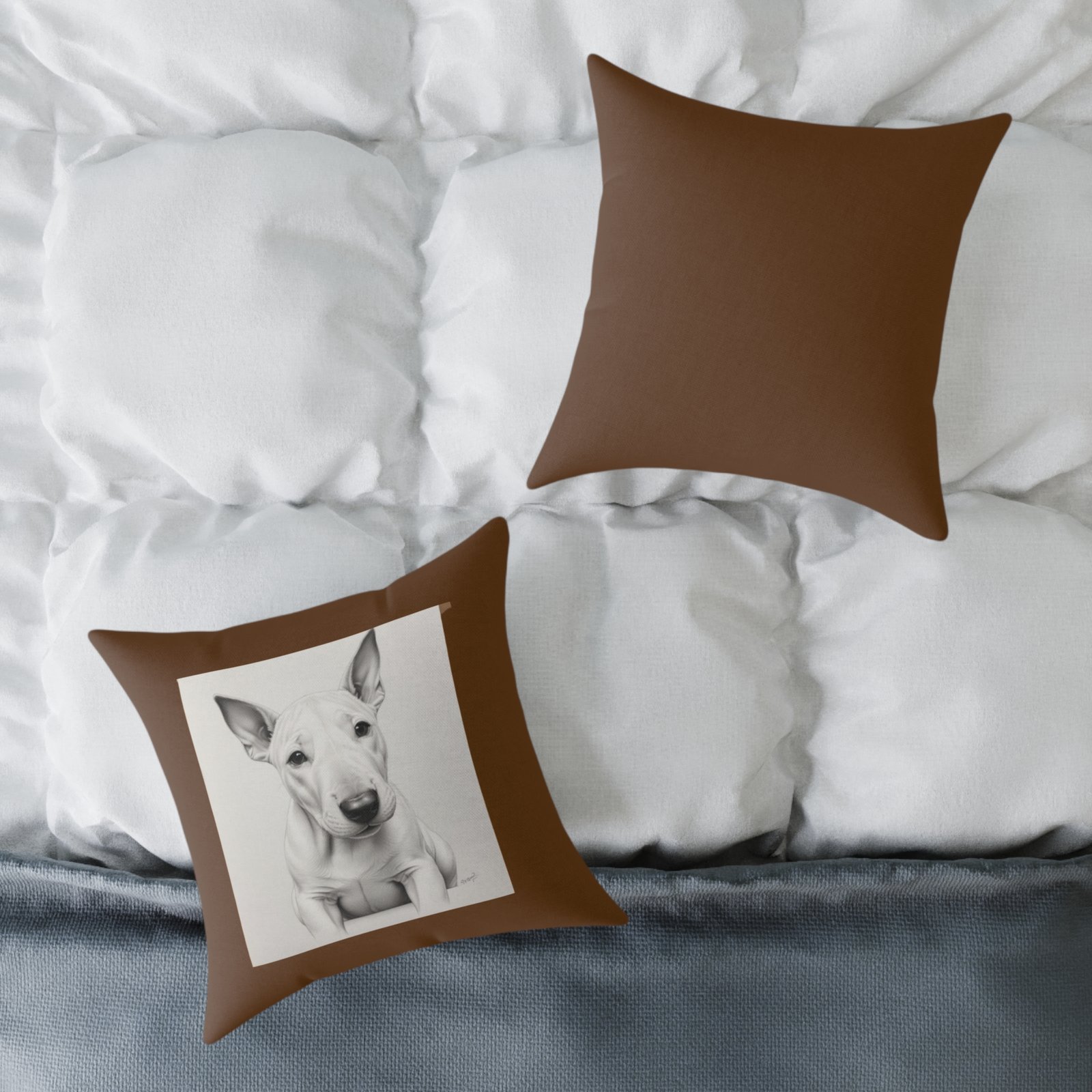 English Bull Terrier Square Poly Canvas Pillow - Image 8