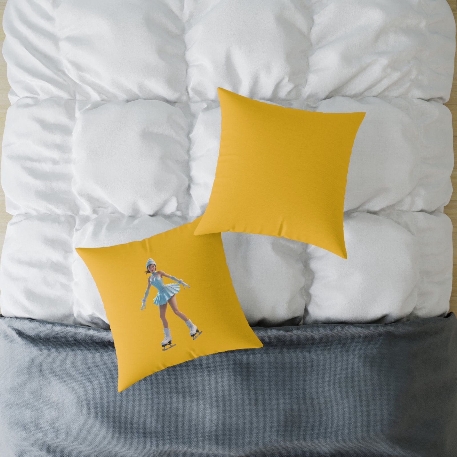 Ice Skating Square Poly Canvas Pillow - Image 12