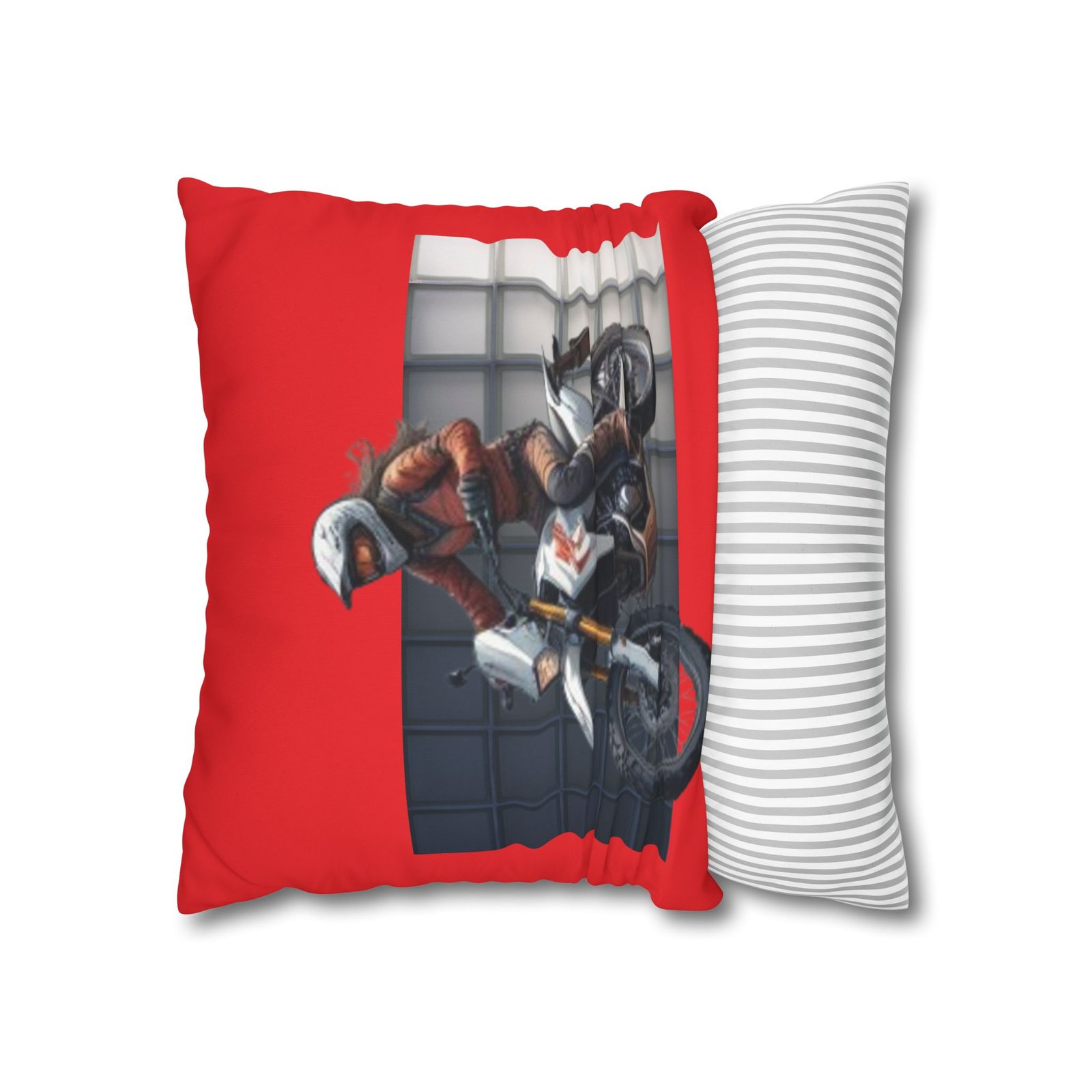 Scrambling Bikes Square Poly Canvas Pillowcase - Image 6