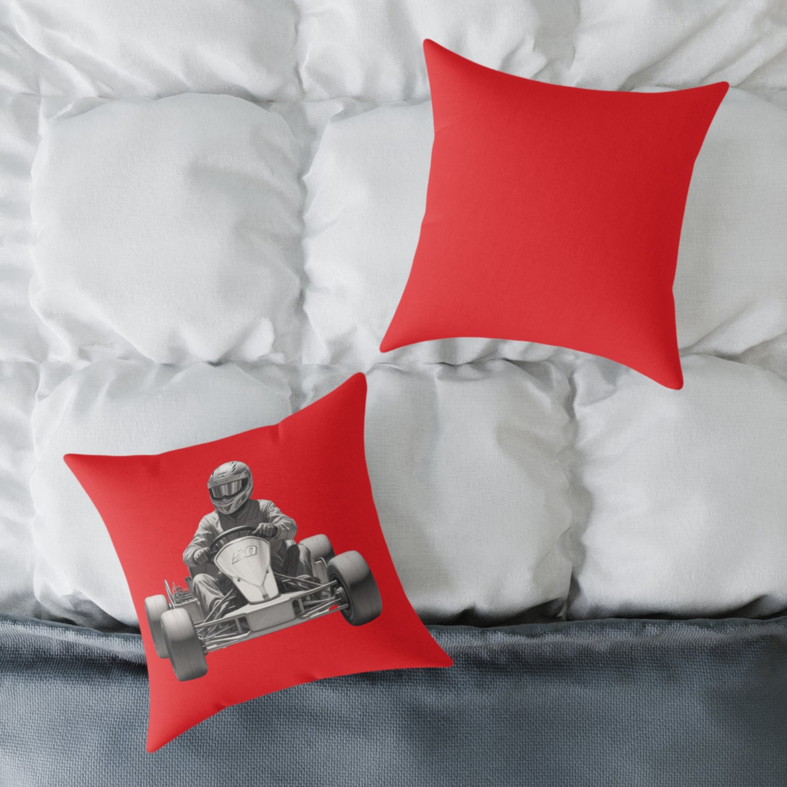 Go Karting Square Poly Canvas Pillow - Image 8