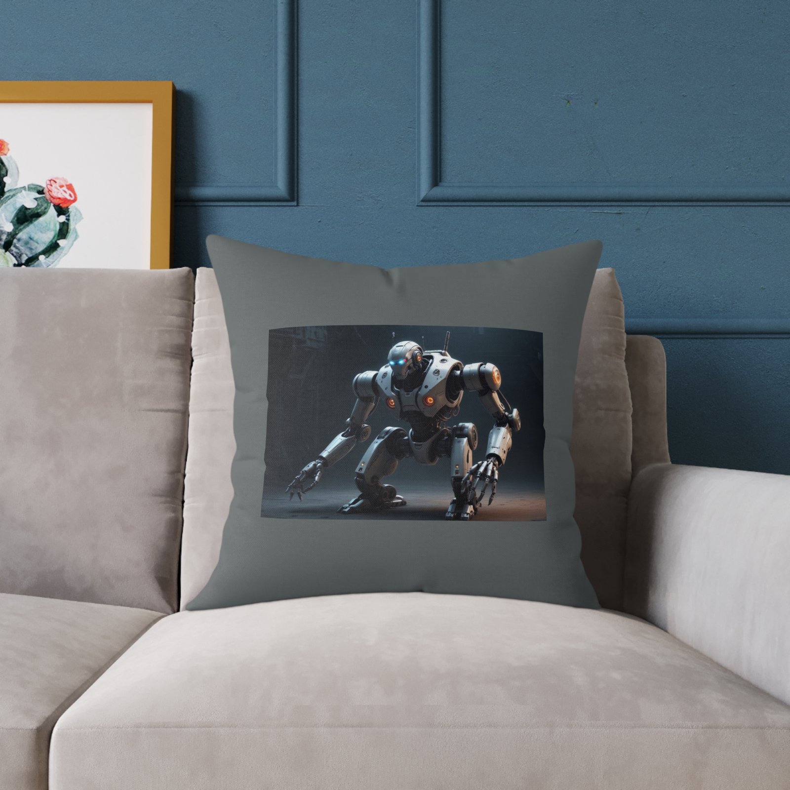 Robot Square Poly Canvas Pillow - Image 11