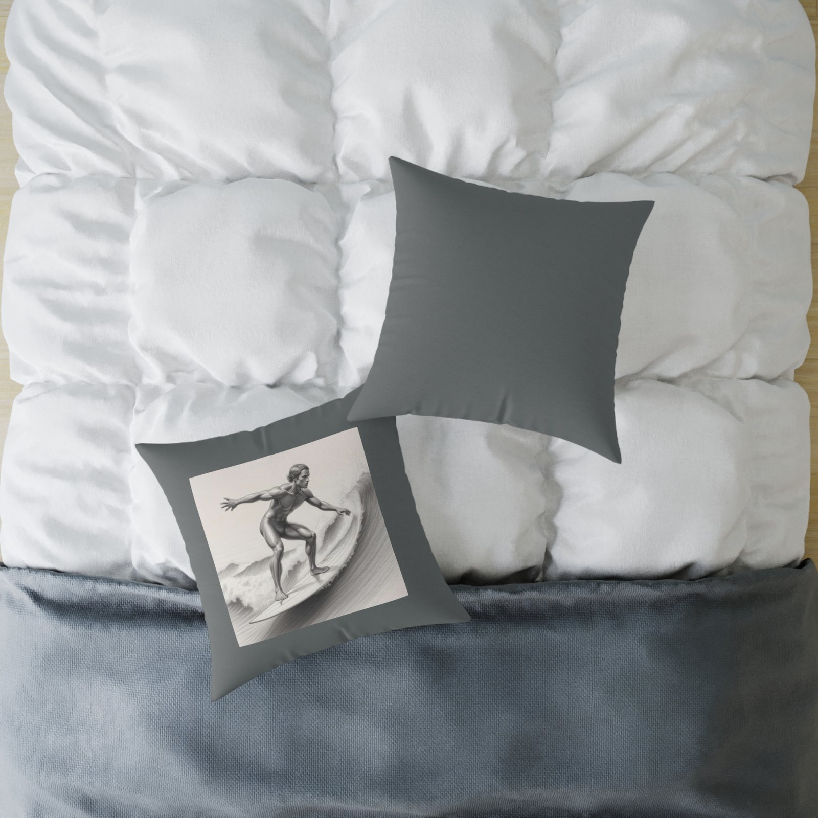 Surfing Square Poly Canvas Pillow - Image 12