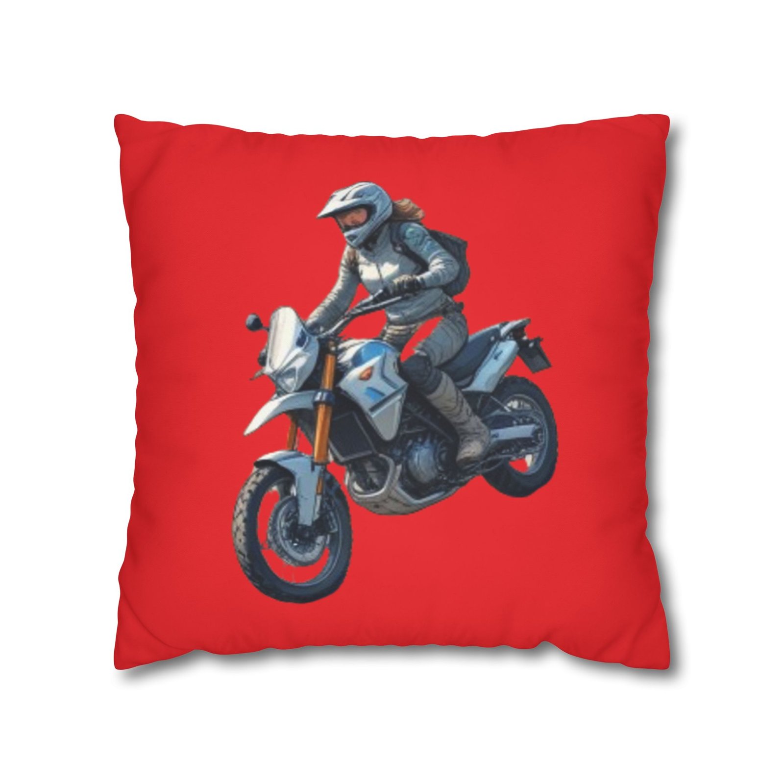 Scrambling Bikes Square Poly Canvas Pillowcase - Image 9