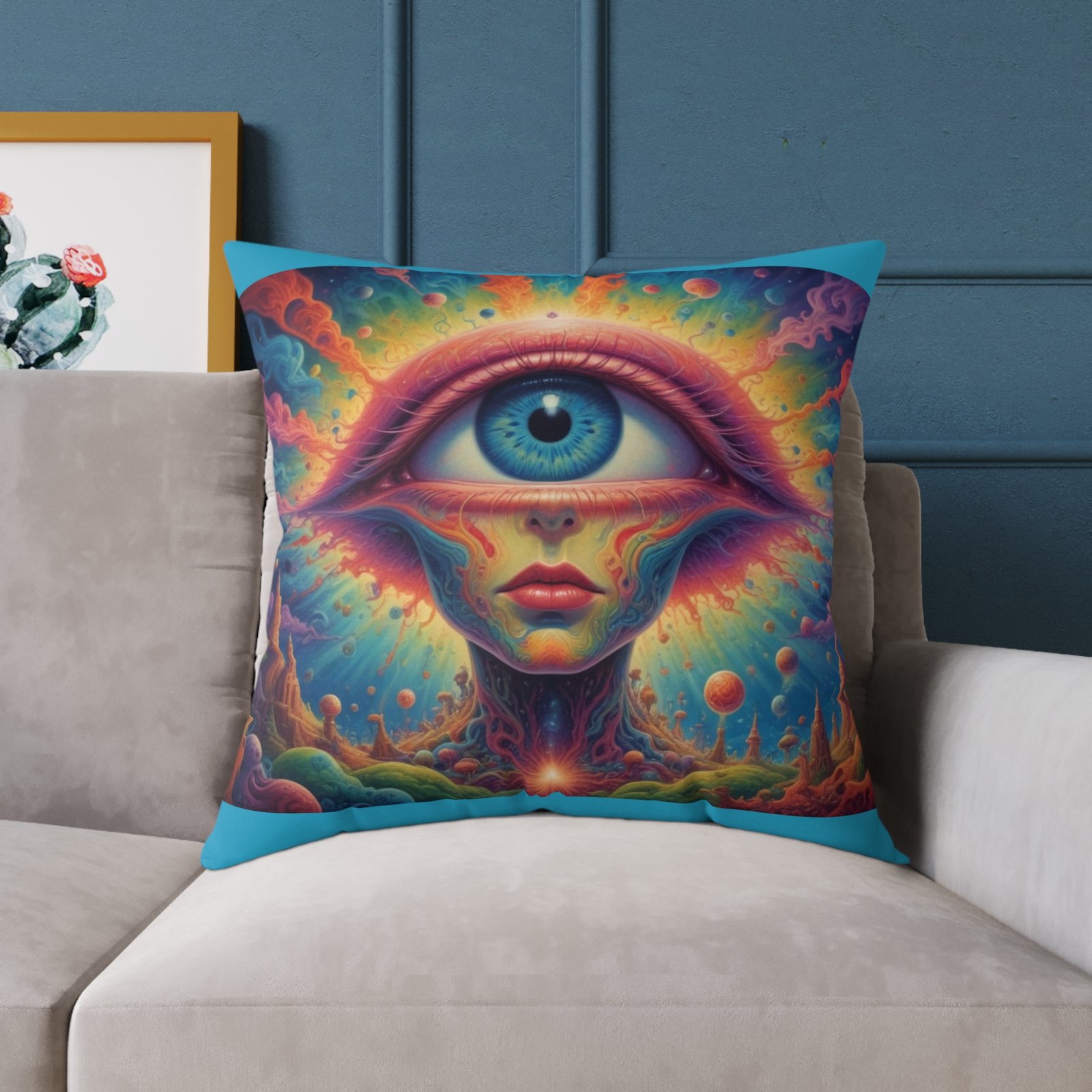 Psychadelic Square Poly Canvas Pillow - Image 19