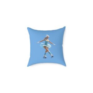 Ice Skating Square Poly Canvas Pillow